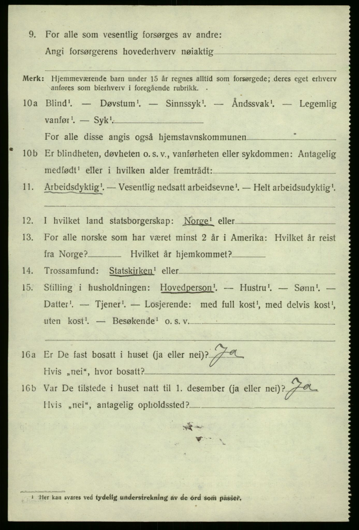 SAB, 1920 census for Solund, 1920, p. 1119