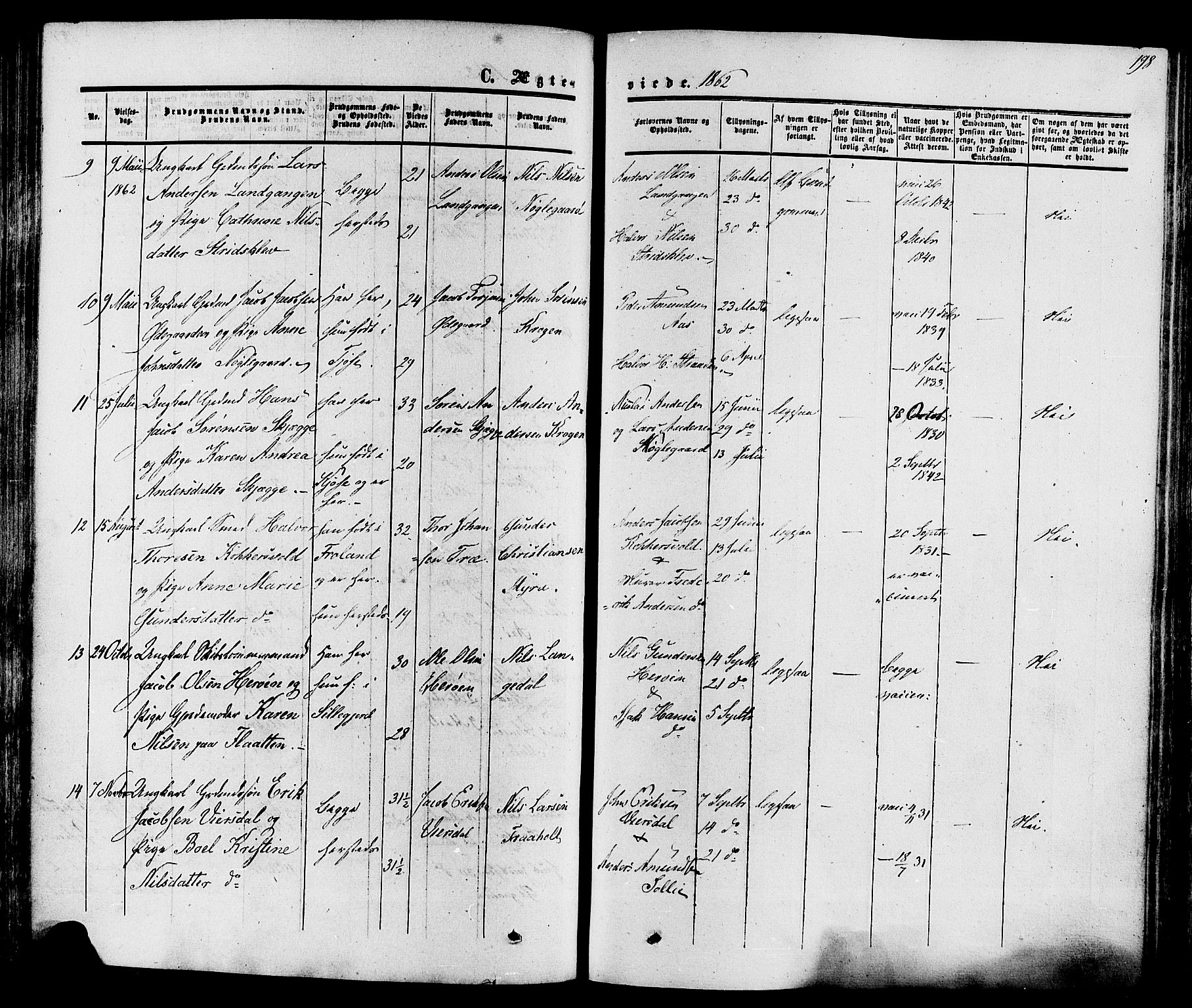Eidanger kirkebøker, SAKO/A-261/F/Fa/L0010: Parish register (official) no. 10, 1859-1874, p. 198
