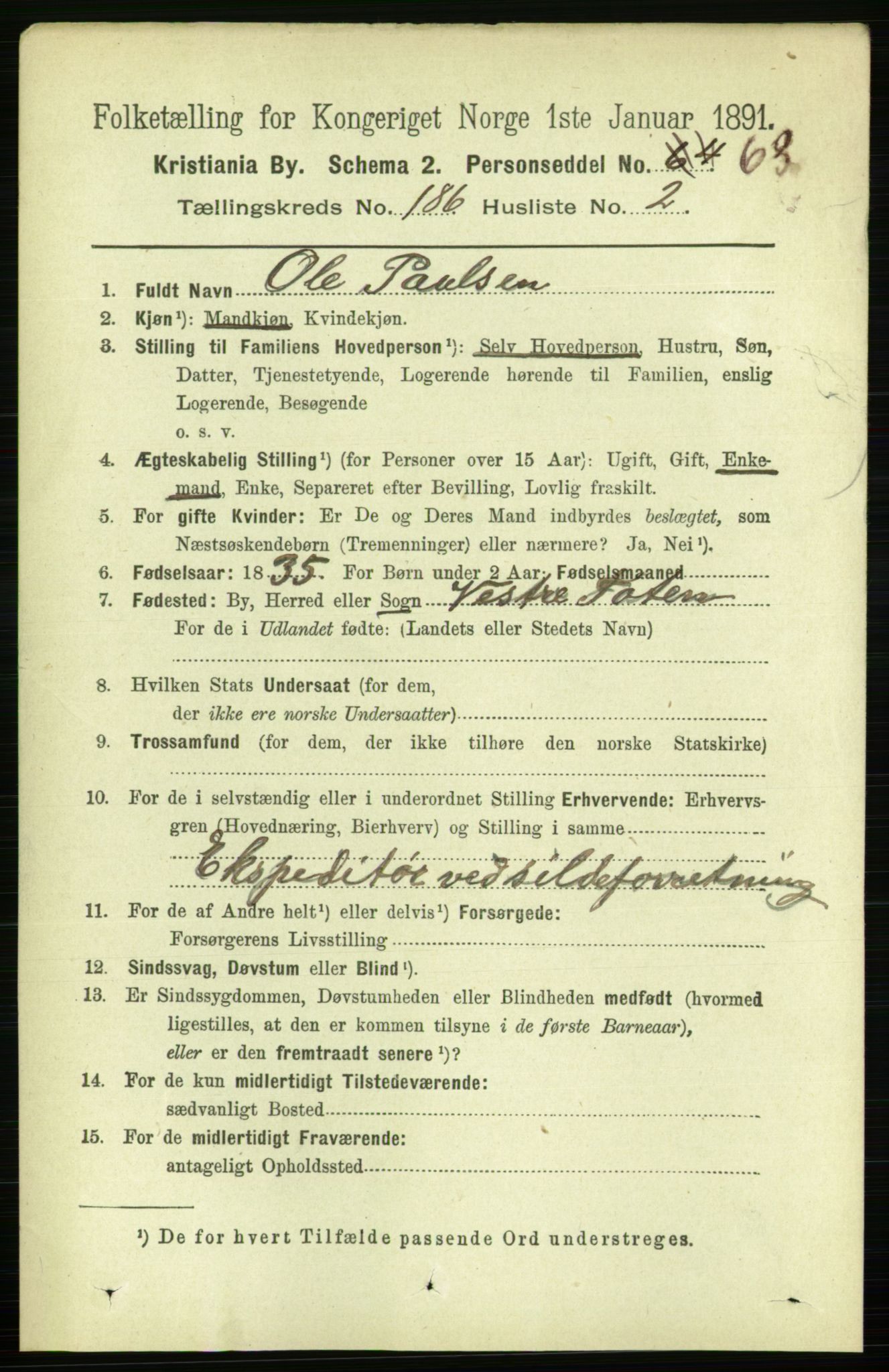 RA, 1891 census for 0301 Kristiania, 1891, p. 111496