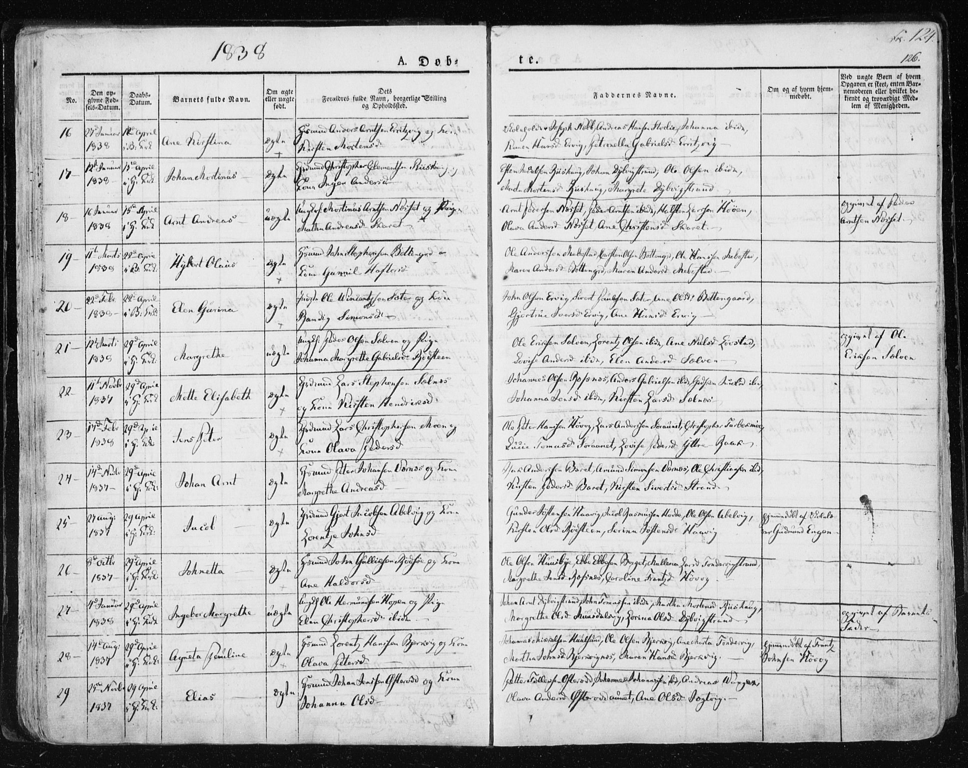 Ministerialprotokoller, klokkerbøker og fødselsregistre - Sør-Trøndelag, SAT/A-1456/659/L0735: Parish register (official) no. 659A05, 1826-1841, p. 124