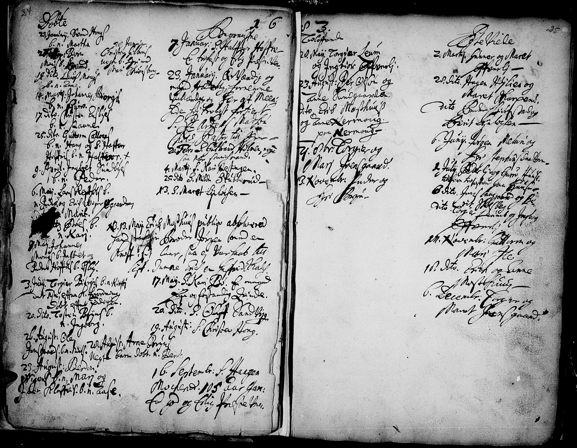 Øyer prestekontor, SAH/PREST-084/H/Ha/Haa/L0001: Parish register (official) no. 1, 1671-1727, p. 24-25