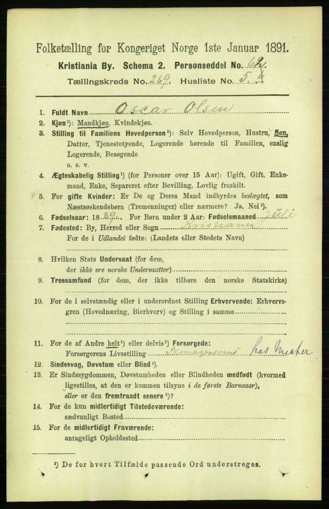 RA, 1891 census for 0301 Kristiania, 1891, p. 163240