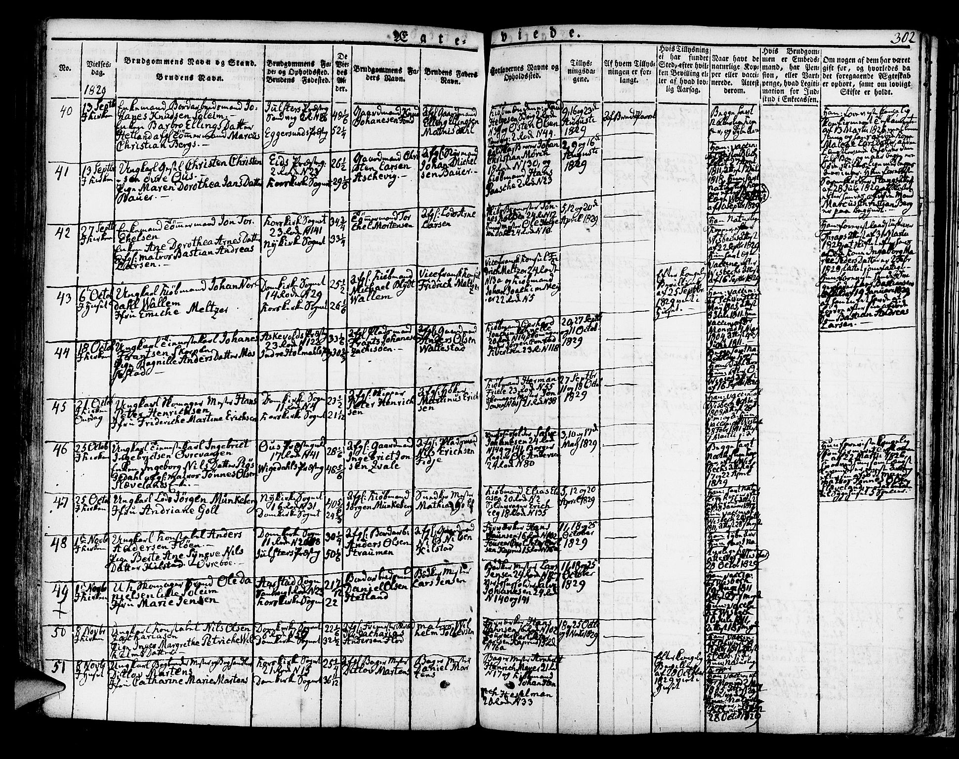 Korskirken sokneprestembete, AV/SAB-A-76101/H/Hab: Parish register (copy) no. A 3, 1821-1831, p. 302