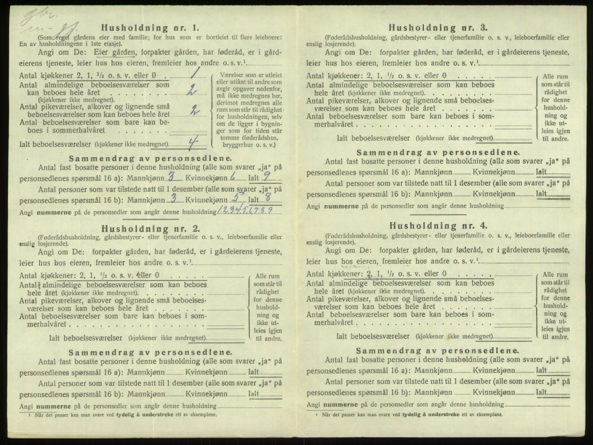 SAB, 1920 census for Gloppen, 1920, p. 391