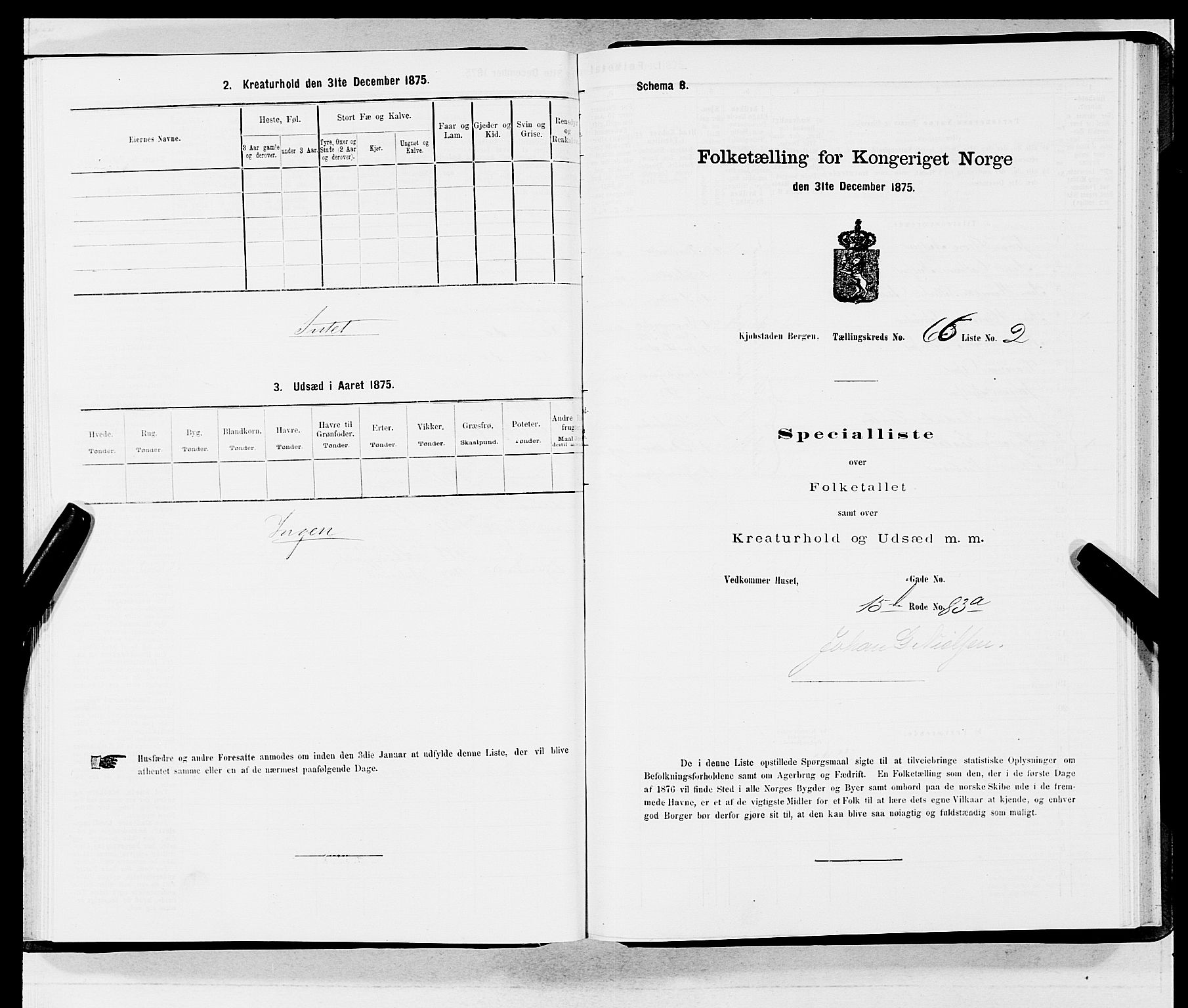 SAB, 1875 census for 1301 Bergen, 1875, p. 3498