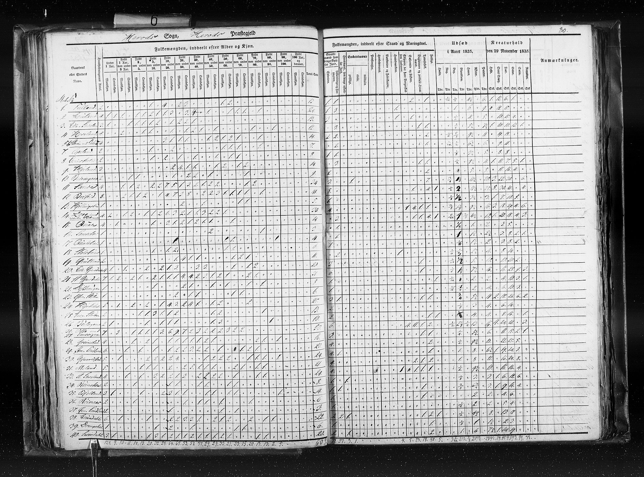 RA, Census 1835, vol. 6: Lister og Mandal amt og Stavanger amt, 1835, p. 80