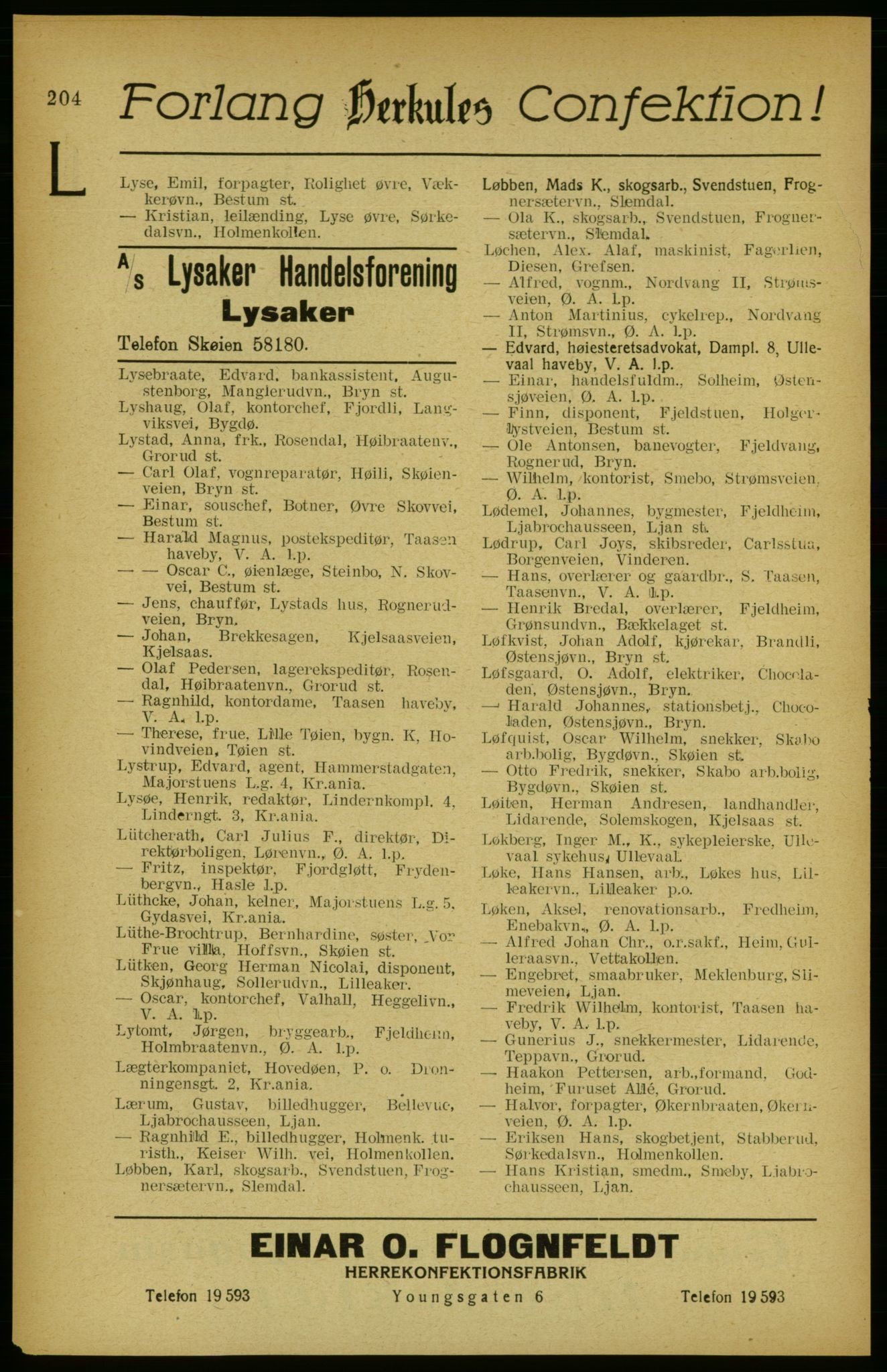 Aker adressebok/adressekalender, PUBL/001/A/002: Akers adressekalender, 1922, p. 204