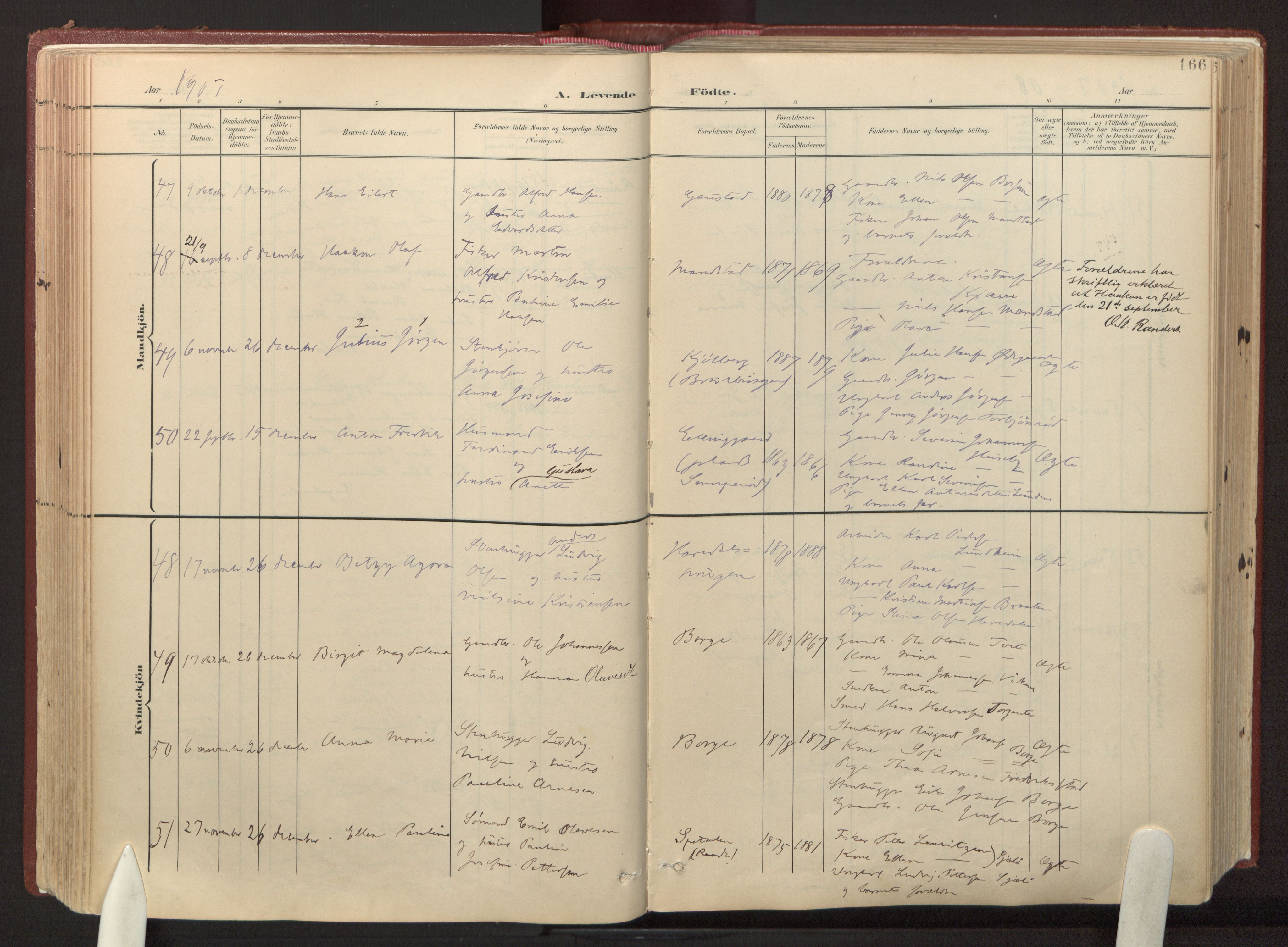Onsøy prestekontor Kirkebøker, AV/SAO-A-10914/F/Fa/L0008: Parish register (official) no. I 8, 1899-1923, p. 166