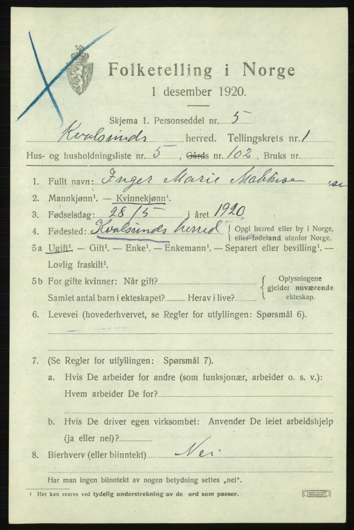 SATØ, 1920 census for , 1920, p. 510