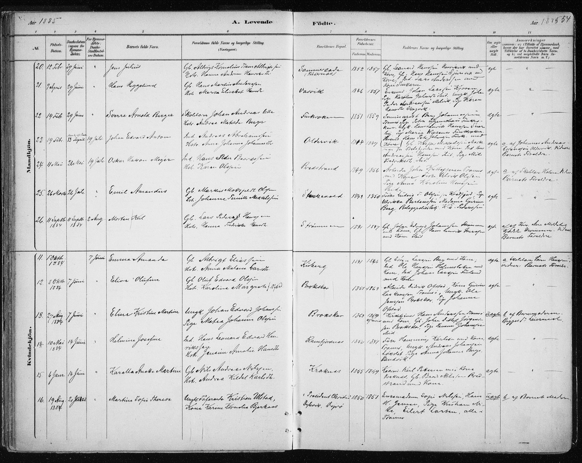 Tromsøysund sokneprestkontor, AV/SATØ-S-1304/G/Ga/L0004kirke: Parish register (official) no. 4, 1880-1888, p. 54