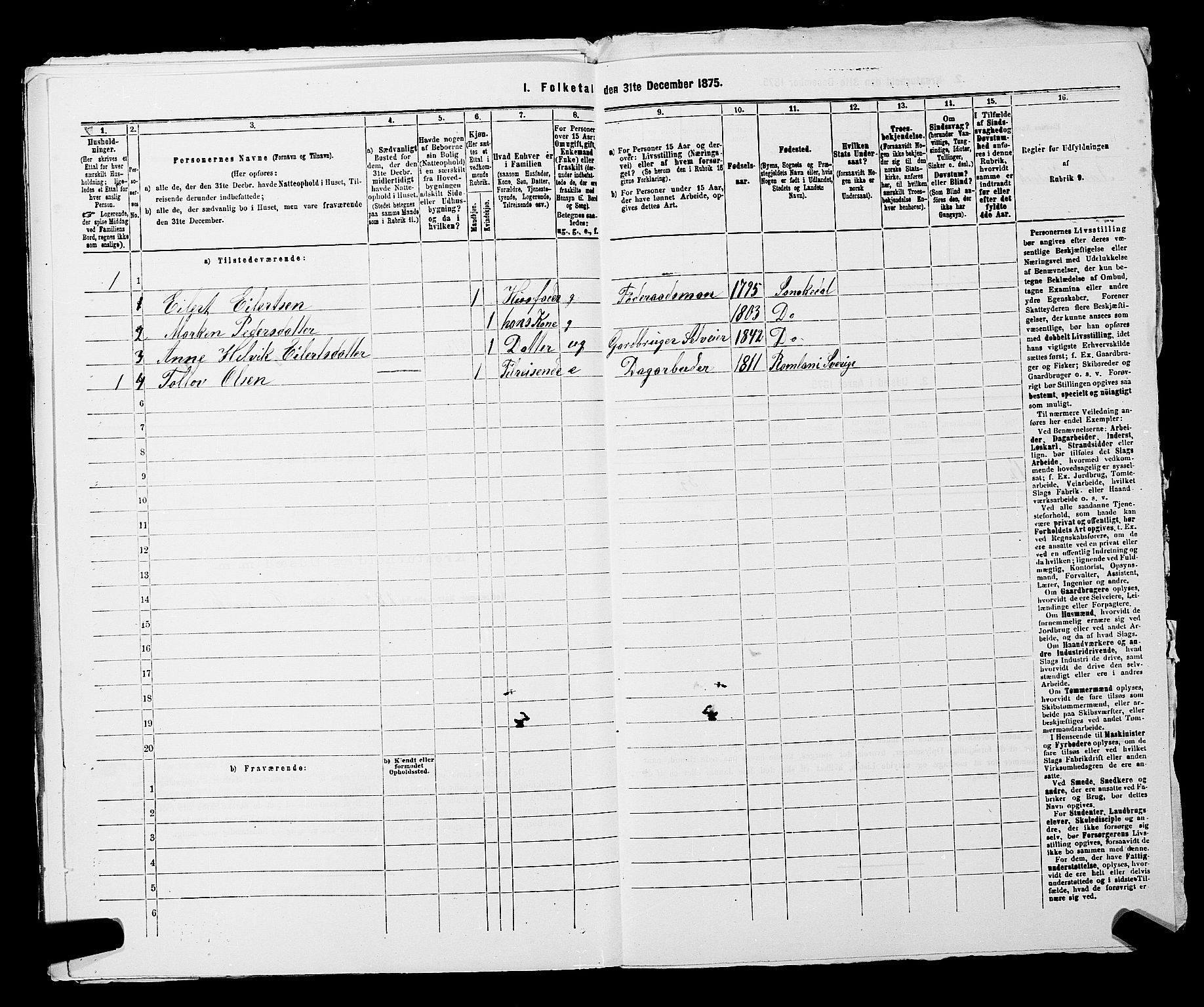 SAKO, 1875 census for 0816P Sannidal, 1875, p. 246