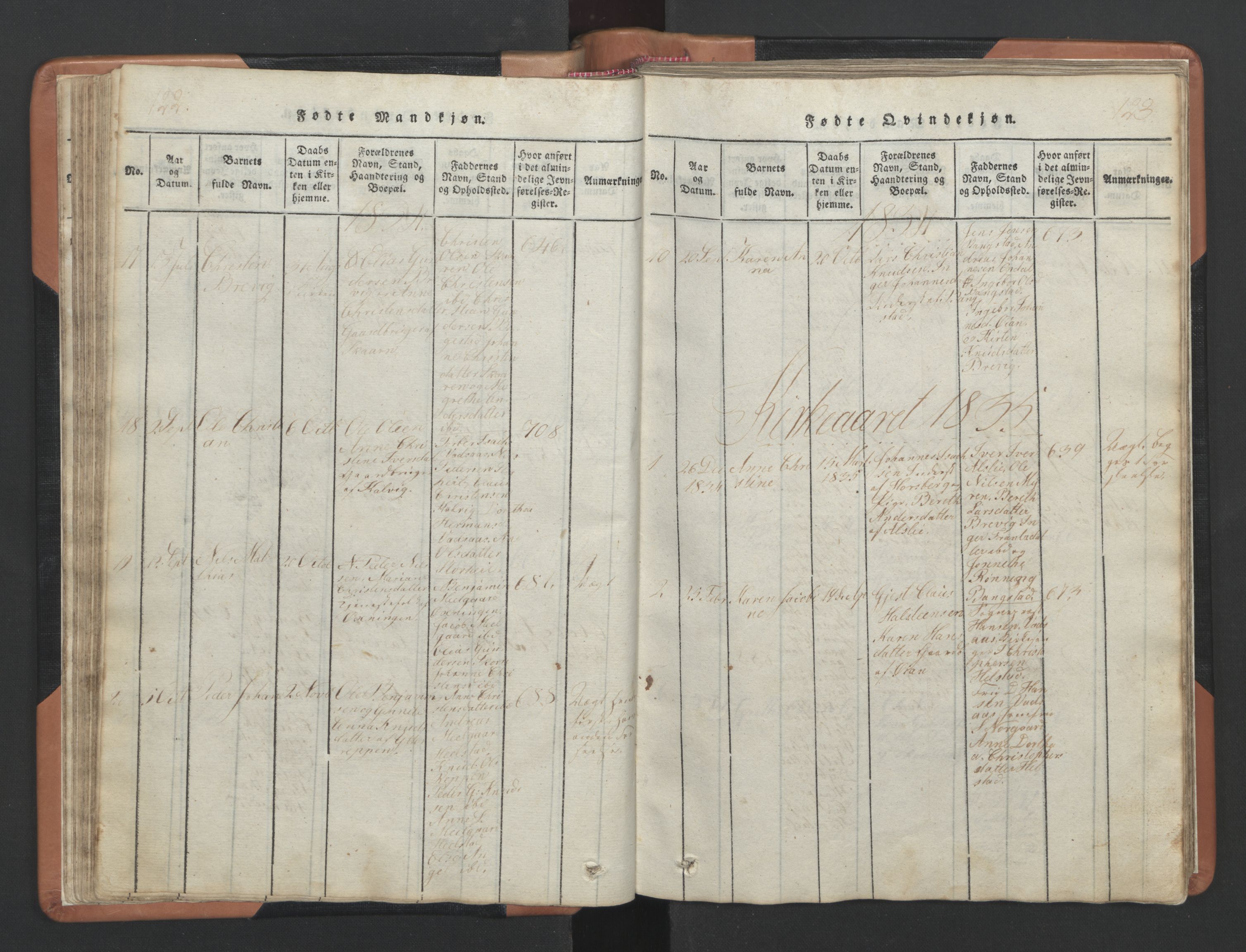 Ministerialprotokoller, klokkerbøker og fødselsregistre - Nordland, SAT/A-1459/810/L0157: Parish register (copy) no. 810C01, 1819-1842, p. 122-123