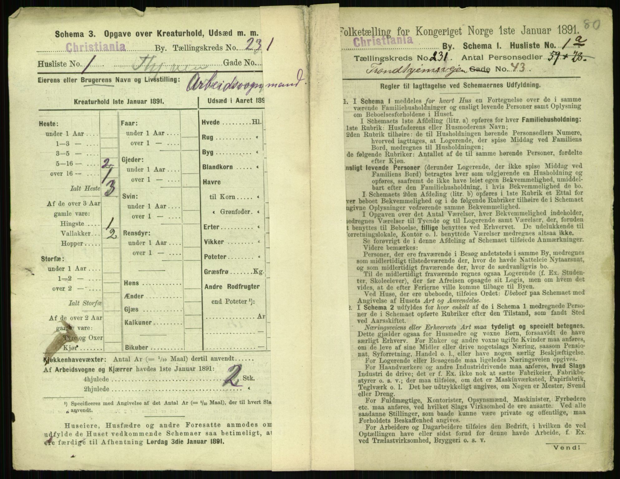 RA, 1891 census for 0301 Kristiania, 1891, p. 142478