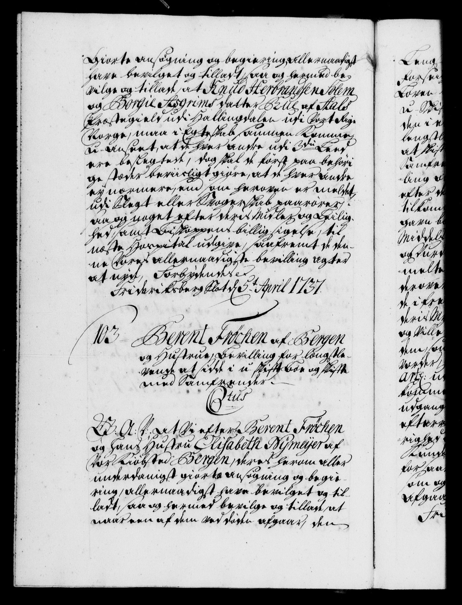 Danske Kanselli 1572-1799, AV/RA-EA-3023/F/Fc/Fca/Fcaa/L0030: Norske registre, 1737-1738, p. 65b