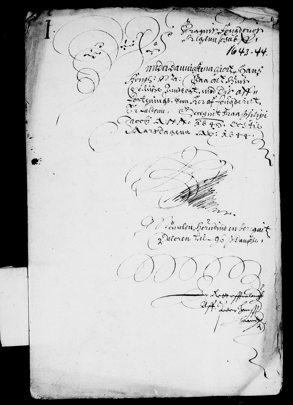 Rentekammeret inntil 1814, Reviderte regnskaper, Lensregnskaper, AV/RA-EA-5023/R/Rb/Rba/L0171: Akershus len, 1643-1644