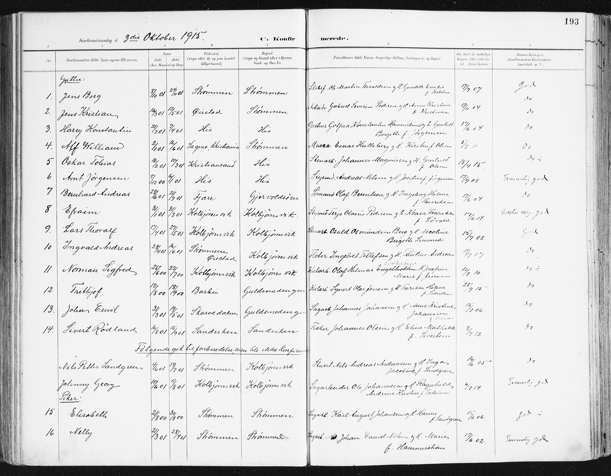 Hisøy sokneprestkontor, SAK/1111-0020/F/Fa/L0004: Parish register (official) no. A 4, 1895-1917, p. 193