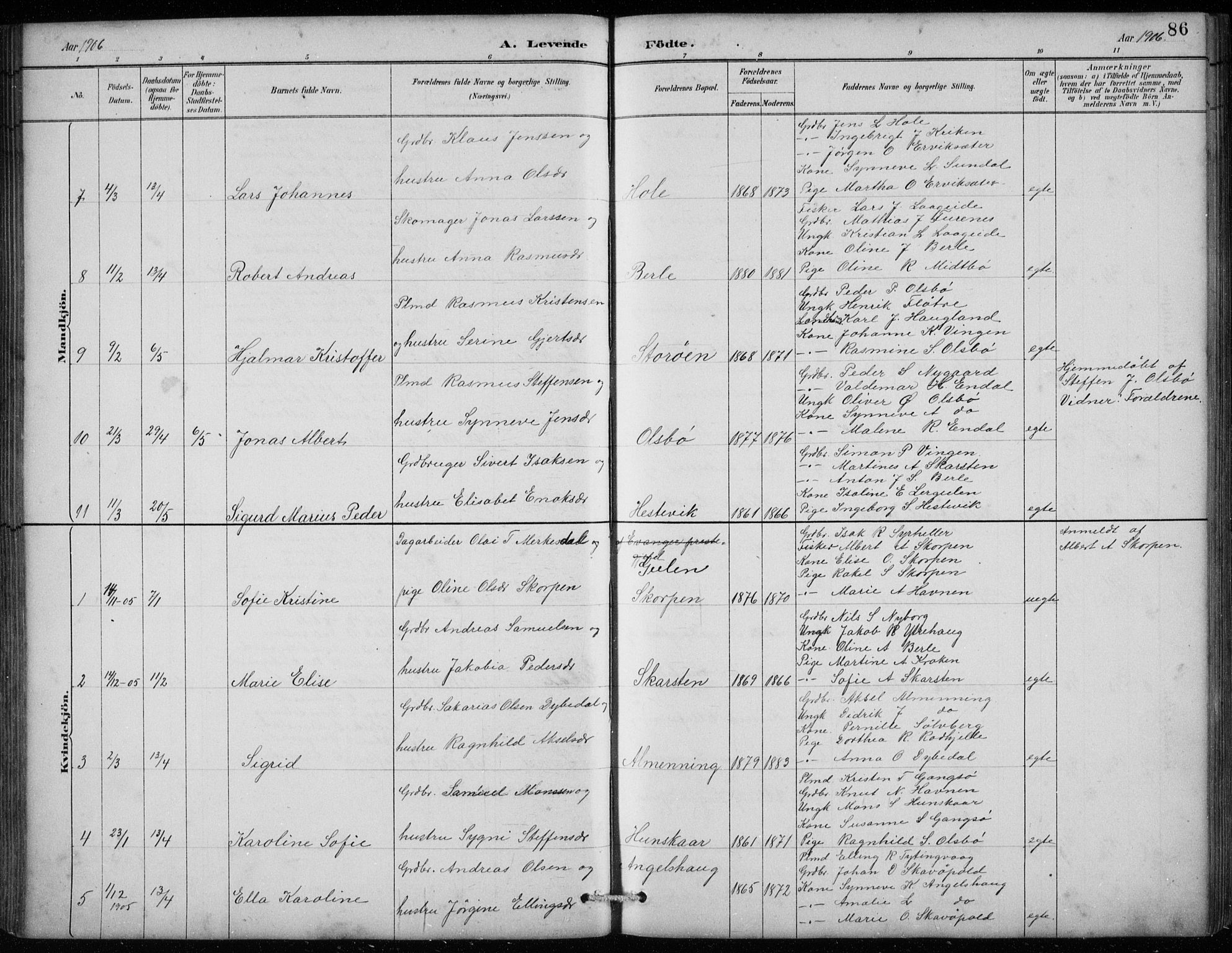 Davik sokneprestembete, AV/SAB-A-79701/H/Hab/Habc/L0002: Parish register (copy) no. C 2, 1889-1906, p. 86