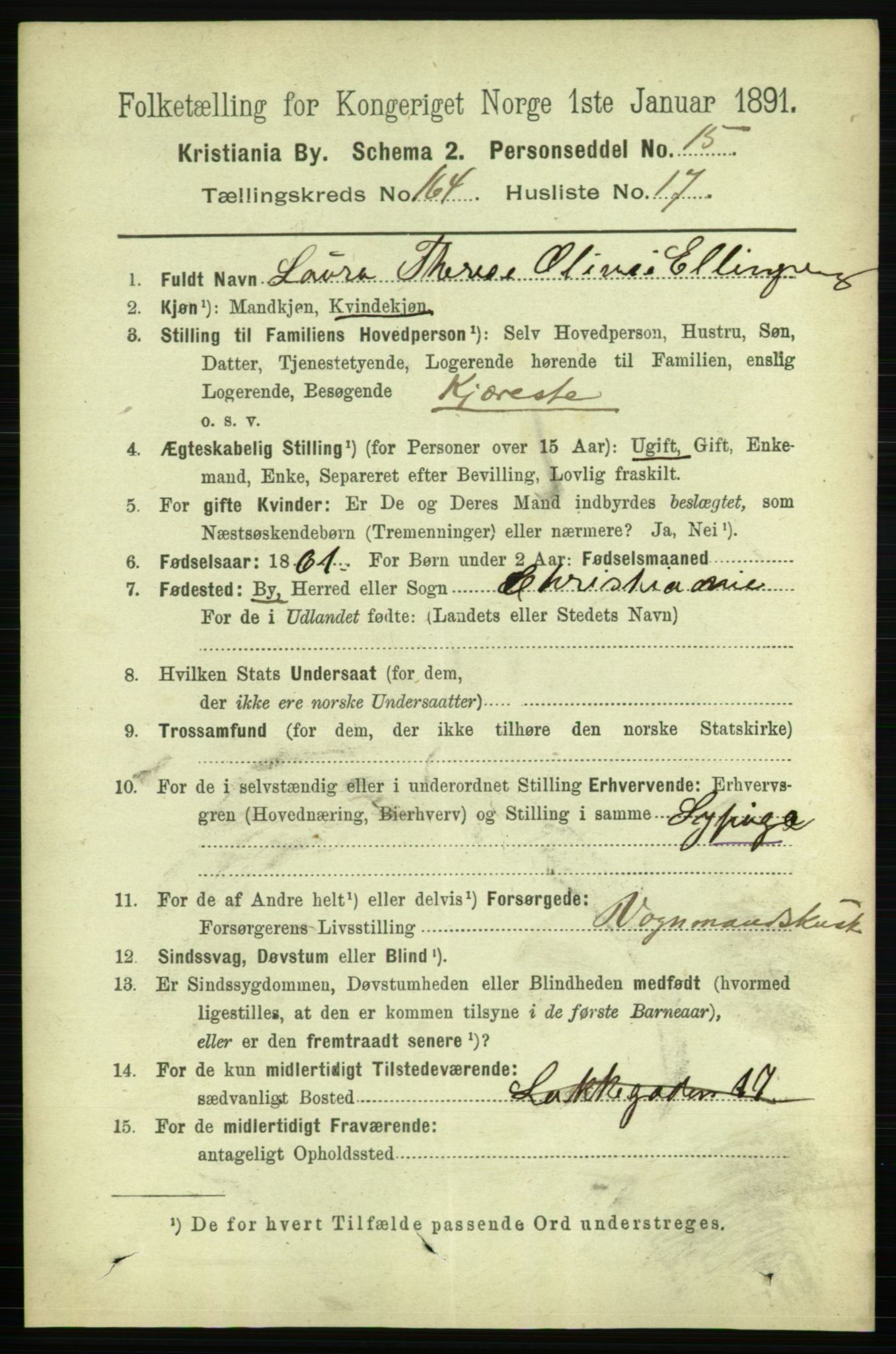 RA, 1891 census for 0301 Kristiania, 1891, p. 94753