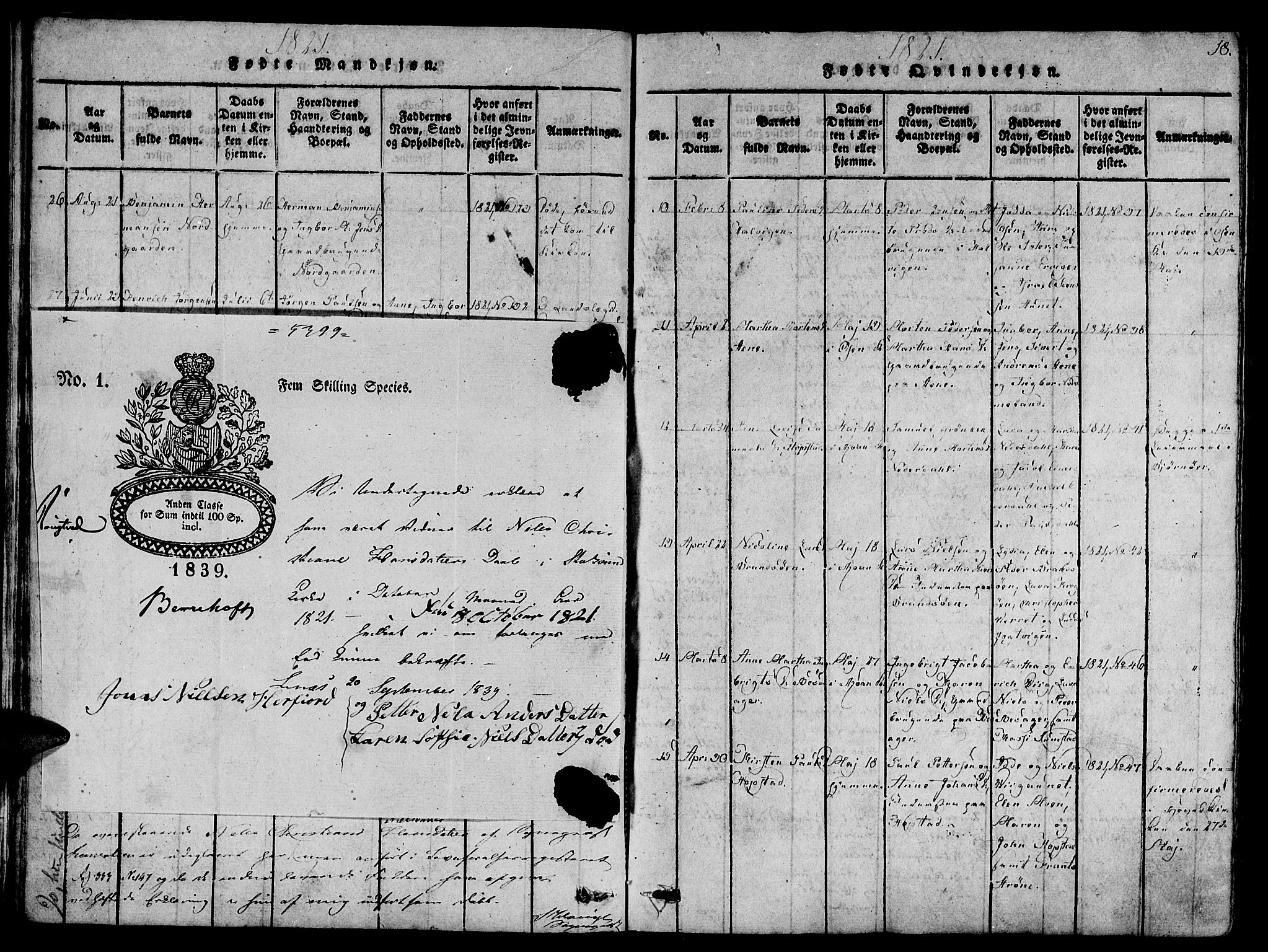 Ministerialprotokoller, klokkerbøker og fødselsregistre - Sør-Trøndelag, AV/SAT-A-1456/657/L0702: Parish register (official) no. 657A03, 1818-1831, p. 18