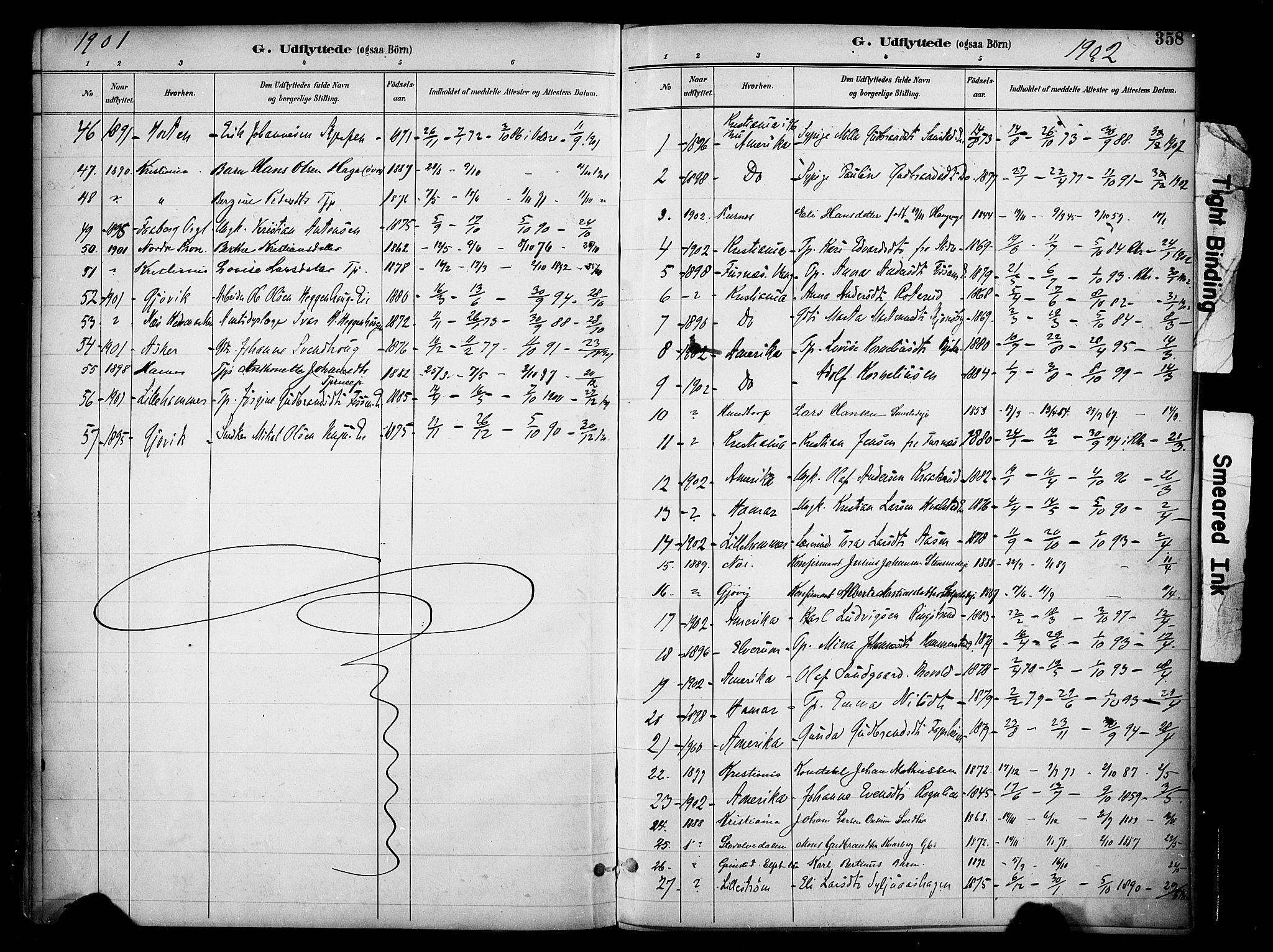 Ringsaker prestekontor, SAH/PREST-014/K/Ka/L0017: Parish register (official) no. 17, 1891-1902, p. 358