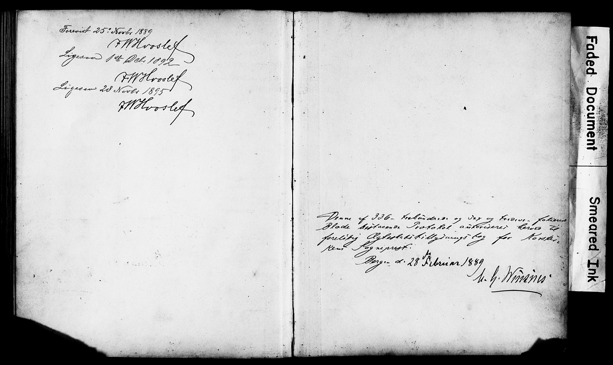 Korskirken sokneprestembete, AV/SAB-A-76101: Best man's statements no. II.5.6, 1889-1898