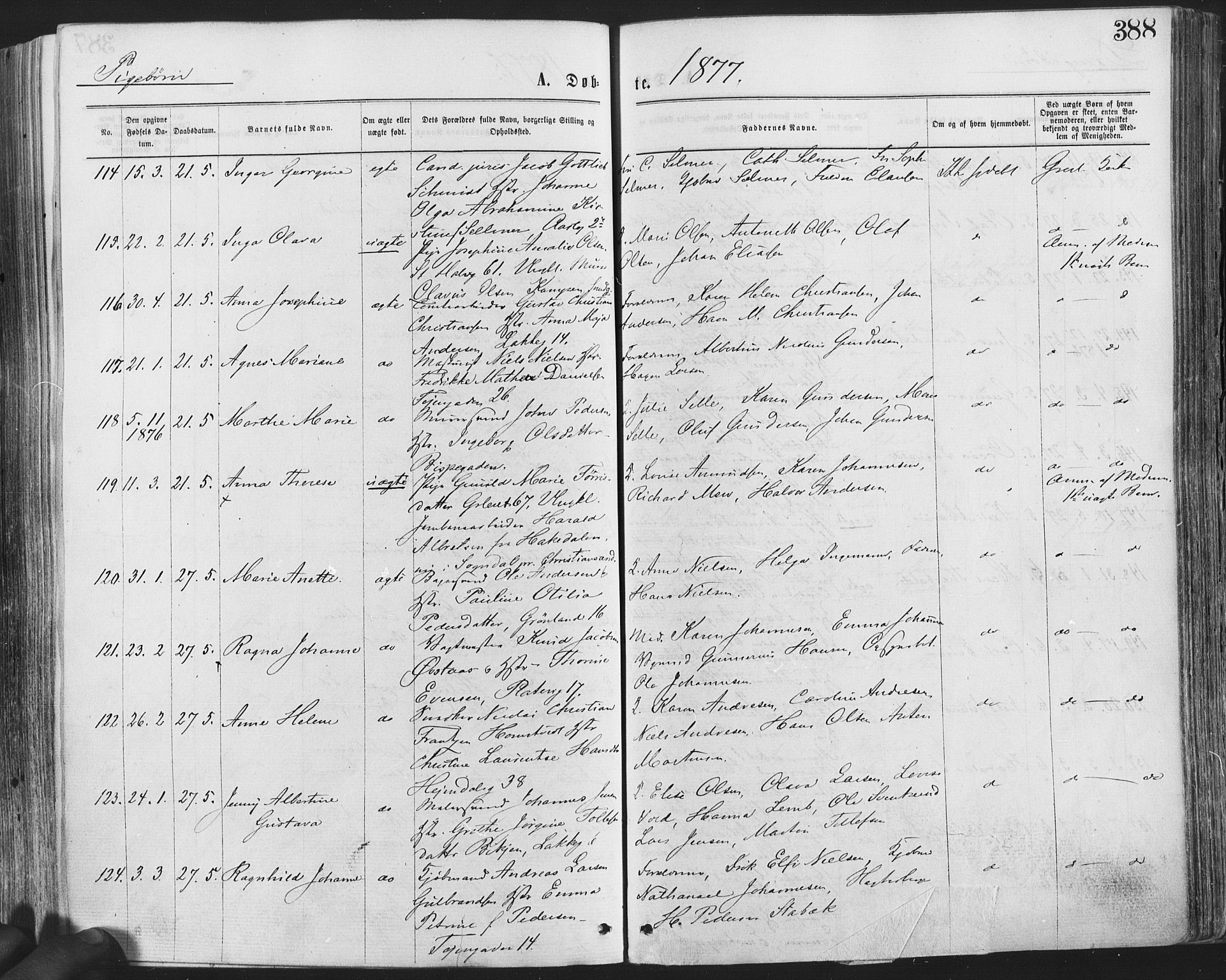 Grønland prestekontor Kirkebøker, SAO/A-10848/F/Fa/L0004: Parish register (official) no. 4, 1869-1880, p. 388
