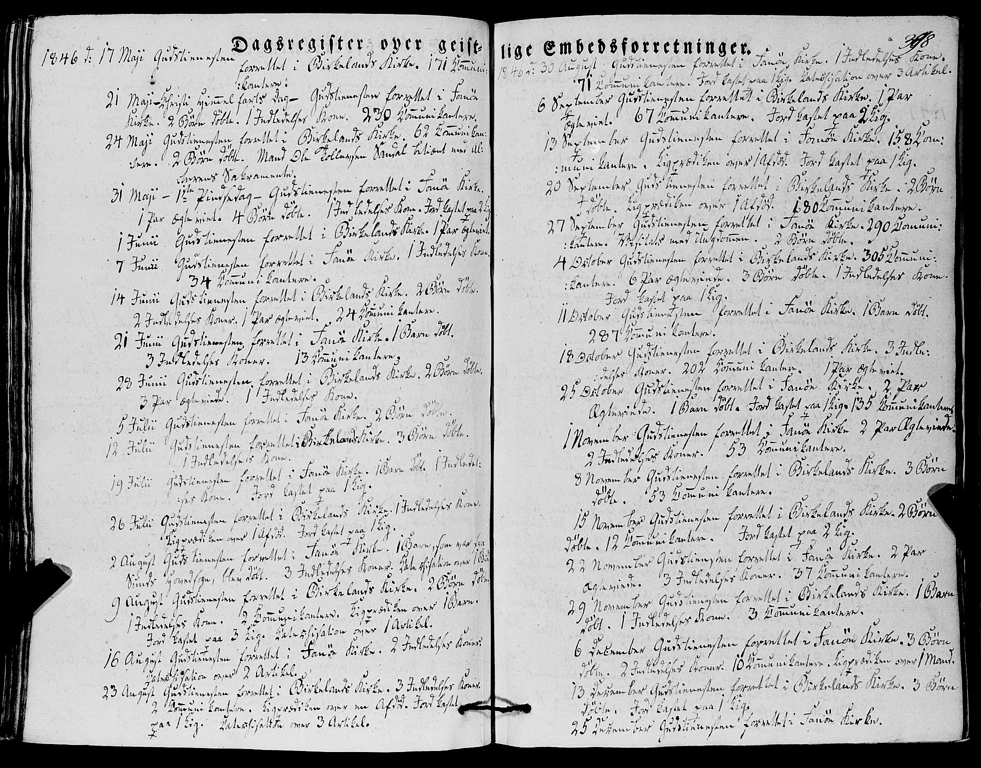 Fana Sokneprestembete, AV/SAB-A-75101/H/Haa/Haaa/L0008: Parish register (official) no. A 8, 1829-1851, p. 398