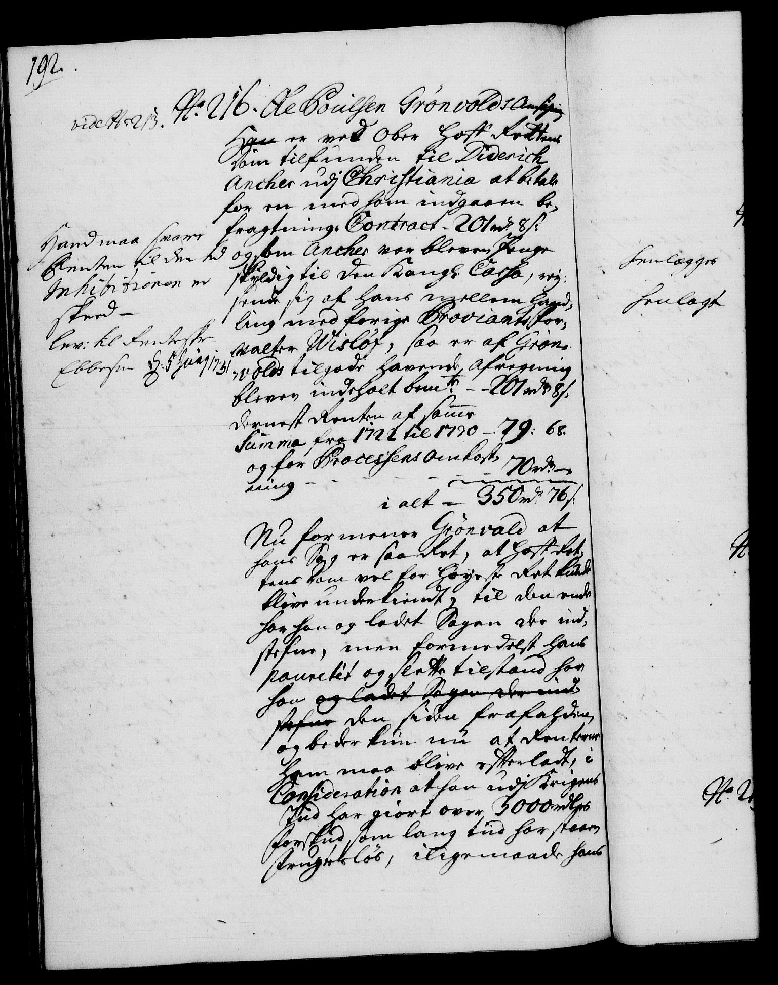 Rentekammeret, Kammerkanselliet, RA/EA-3111/G/Gh/Gha/L0013: Norsk ekstraktmemorialprotokoll (merket RK 53.58), 1731, p. 192