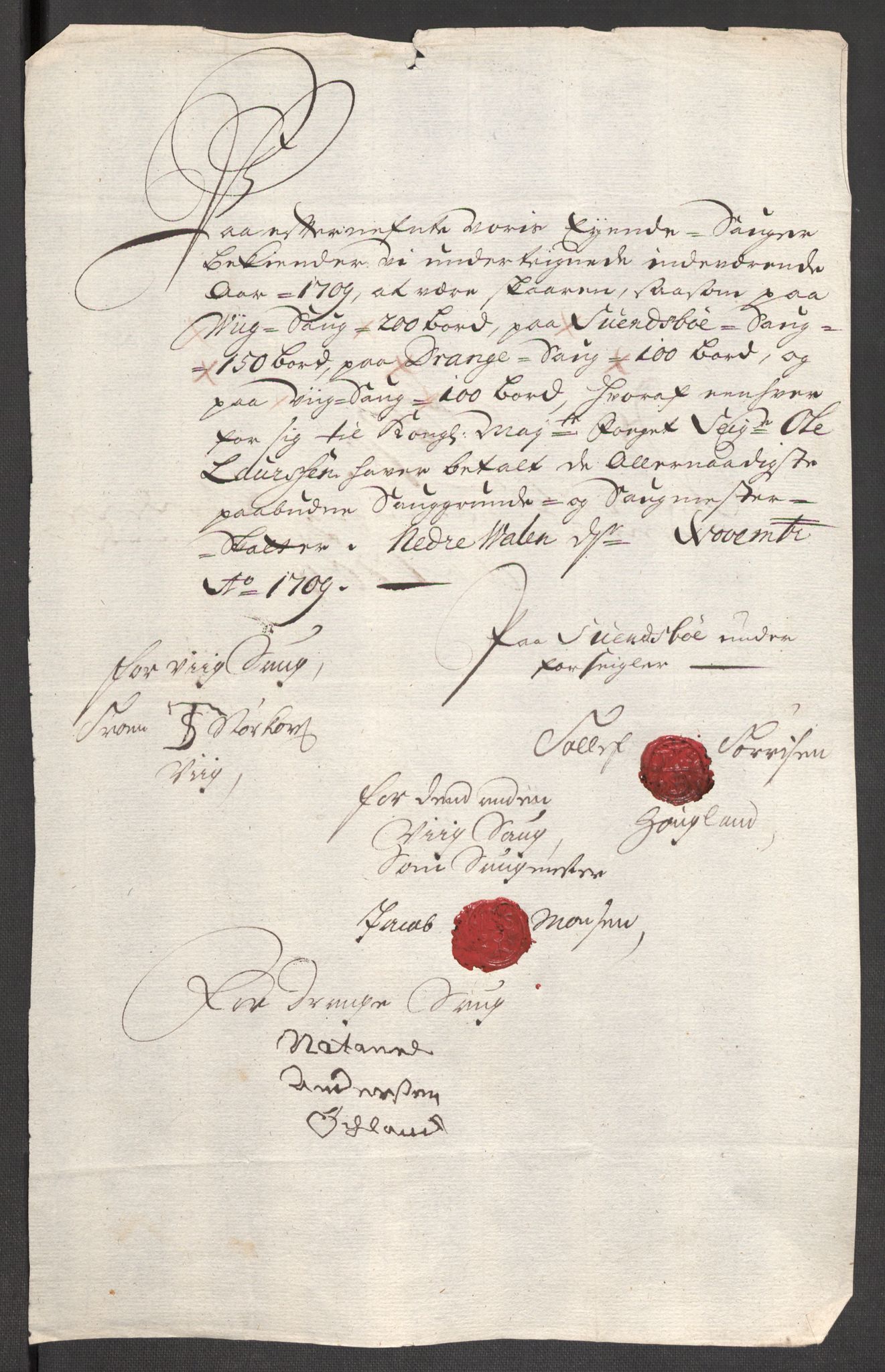 Rentekammeret inntil 1814, Reviderte regnskaper, Fogderegnskap, AV/RA-EA-4092/R48/L2986: Fogderegnskap Sunnhordland og Hardanger, 1709-1710, p. 151