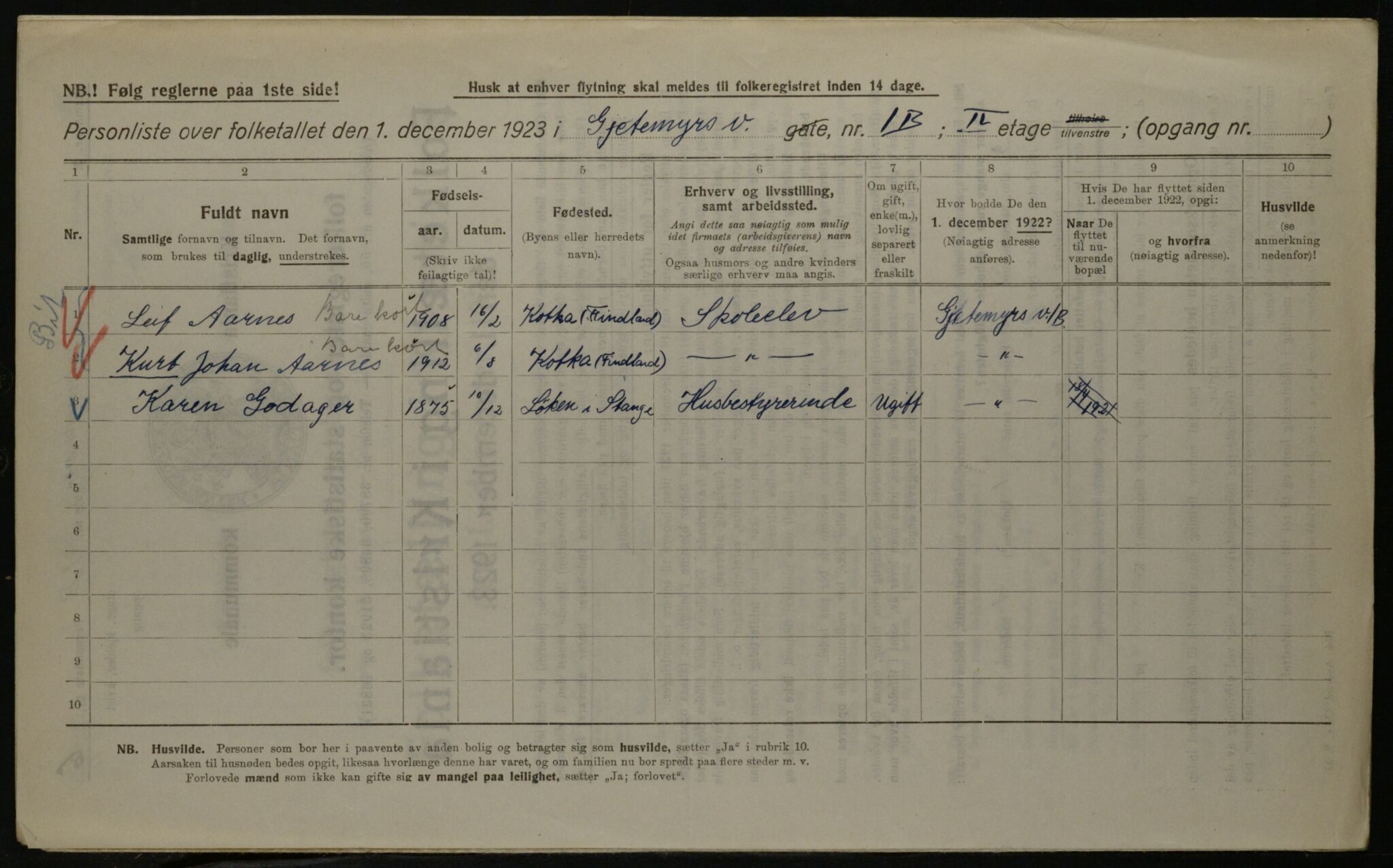 OBA, Municipal Census 1923 for Kristiania, 1923, p. 32337