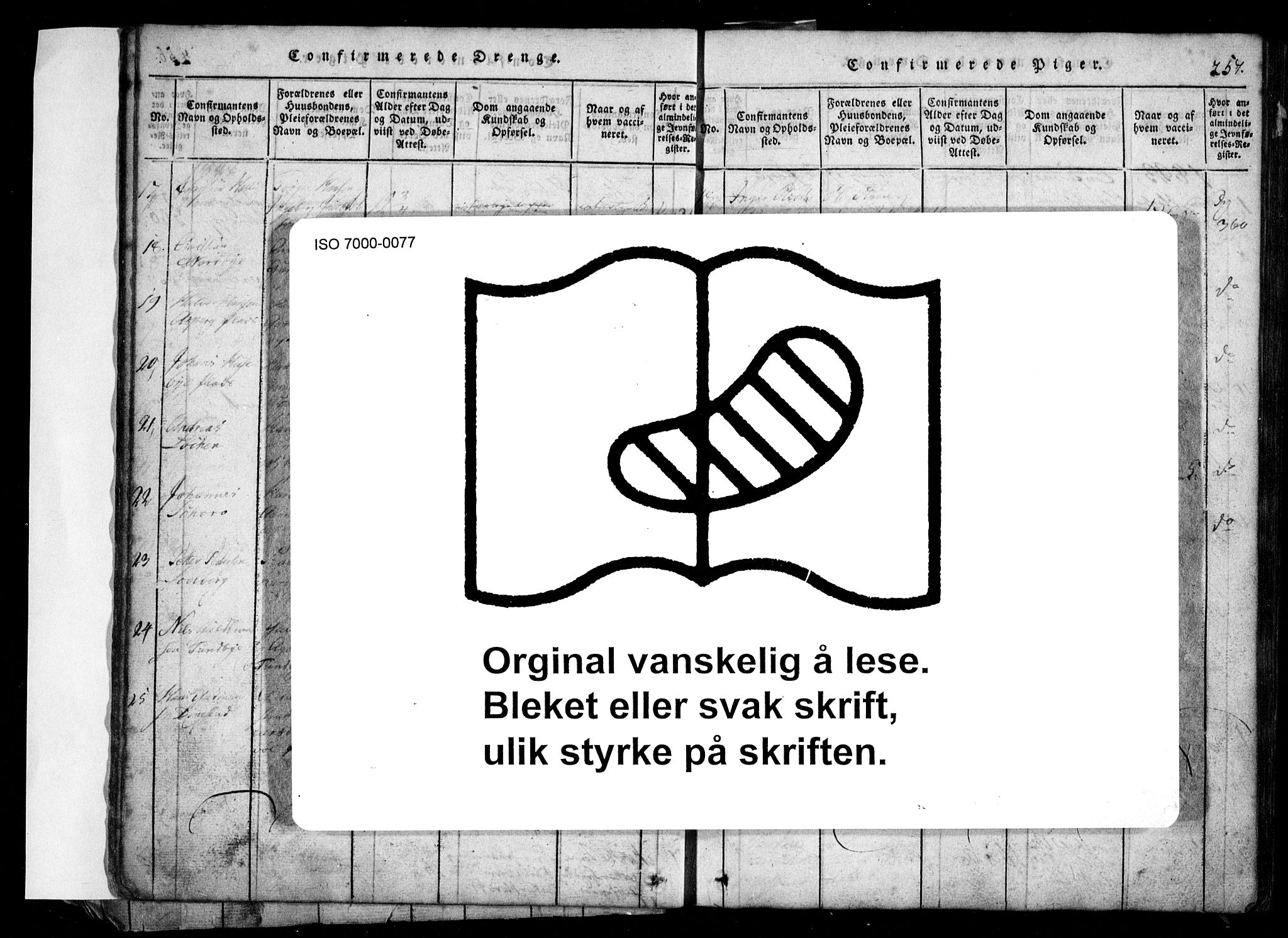 Spydeberg prestekontor Kirkebøker, SAO/A-10924/G/Ga/L0001: Parish register (copy) no. I 1, 1814-1868, p. 257