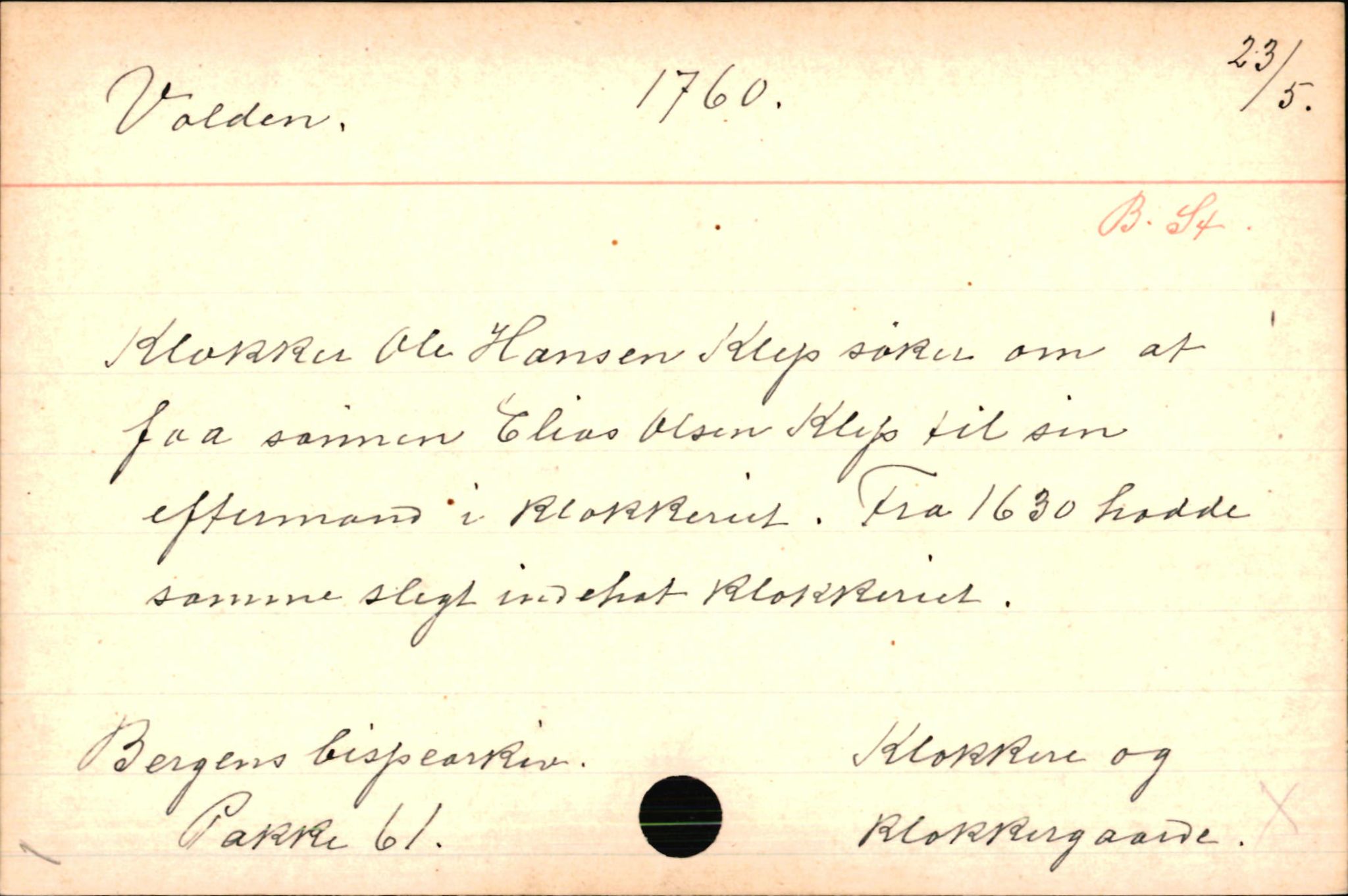 Haugen, Johannes - lærer, AV/SAB-SAB/PA-0036/01/L0001: Om klokkere og lærere, 1521-1904, p. 10679