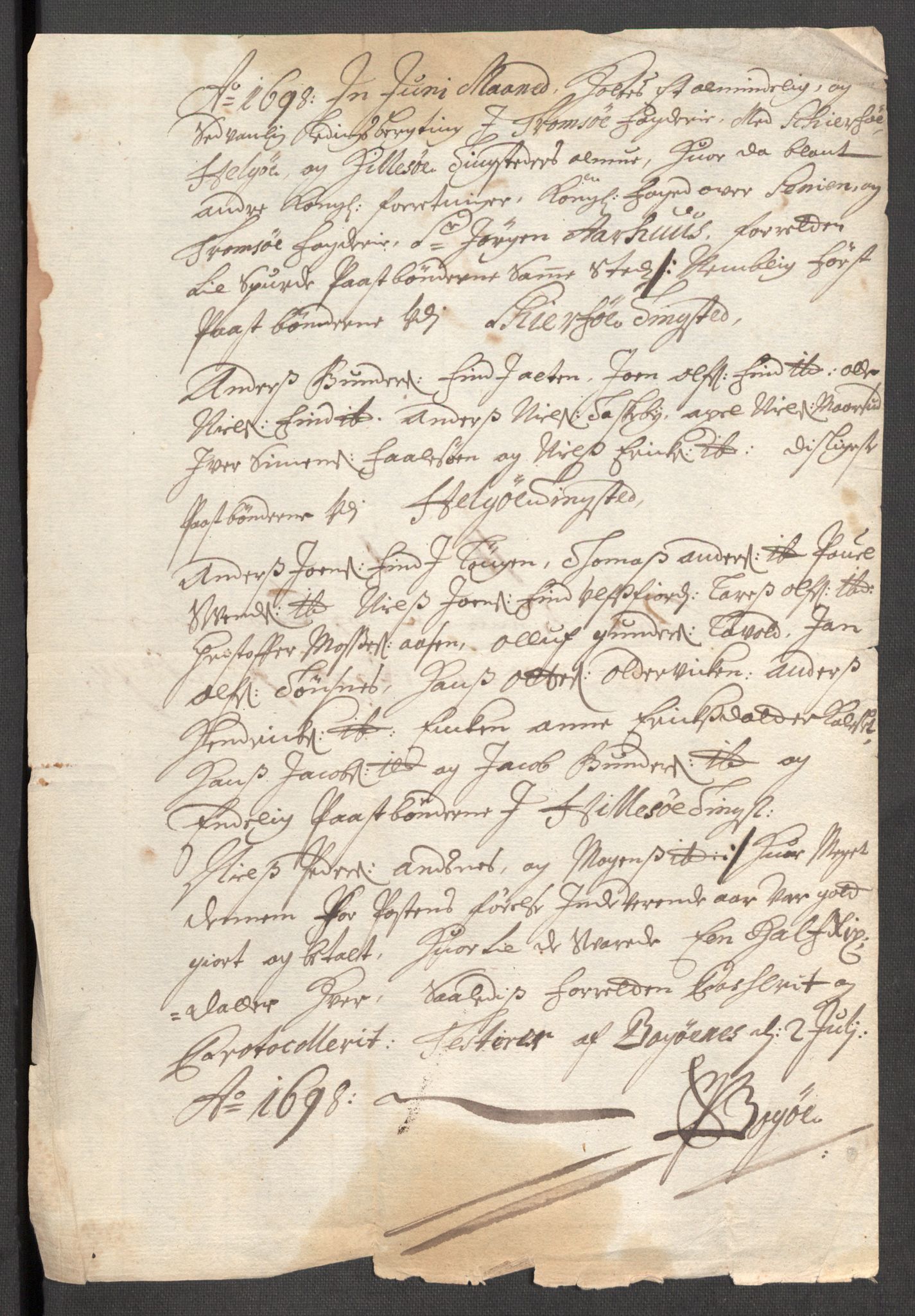 Rentekammeret inntil 1814, Reviderte regnskaper, Fogderegnskap, RA/EA-4092/R68/L4754: Fogderegnskap Senja og Troms, 1697-1699, p. 253