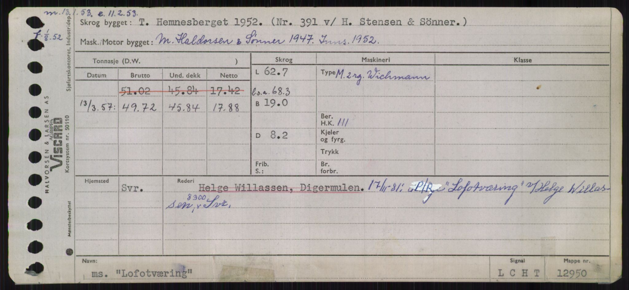 Sjøfartsdirektoratet med forløpere, Skipsmålingen, AV/RA-S-1627/H/Ha/L0003/0002: Fartøy, Hilm-Mar / Fartøy, Kom-Mar, p. 577