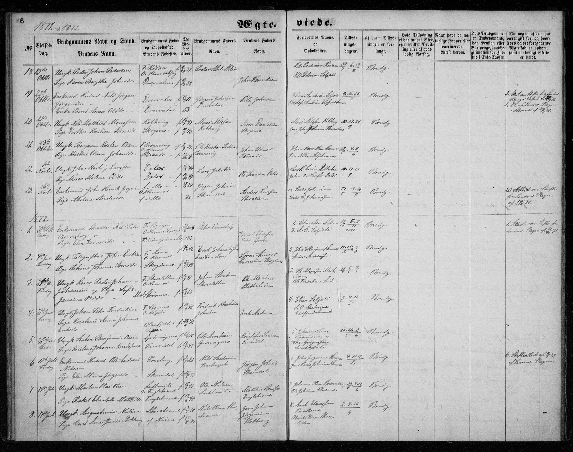 Ministerialprotokoller, klokkerbøker og fødselsregistre - Nordland, AV/SAT-A-1459/825/L0358: Parish register (official) no. 825A12, 1863-1878, p. 18