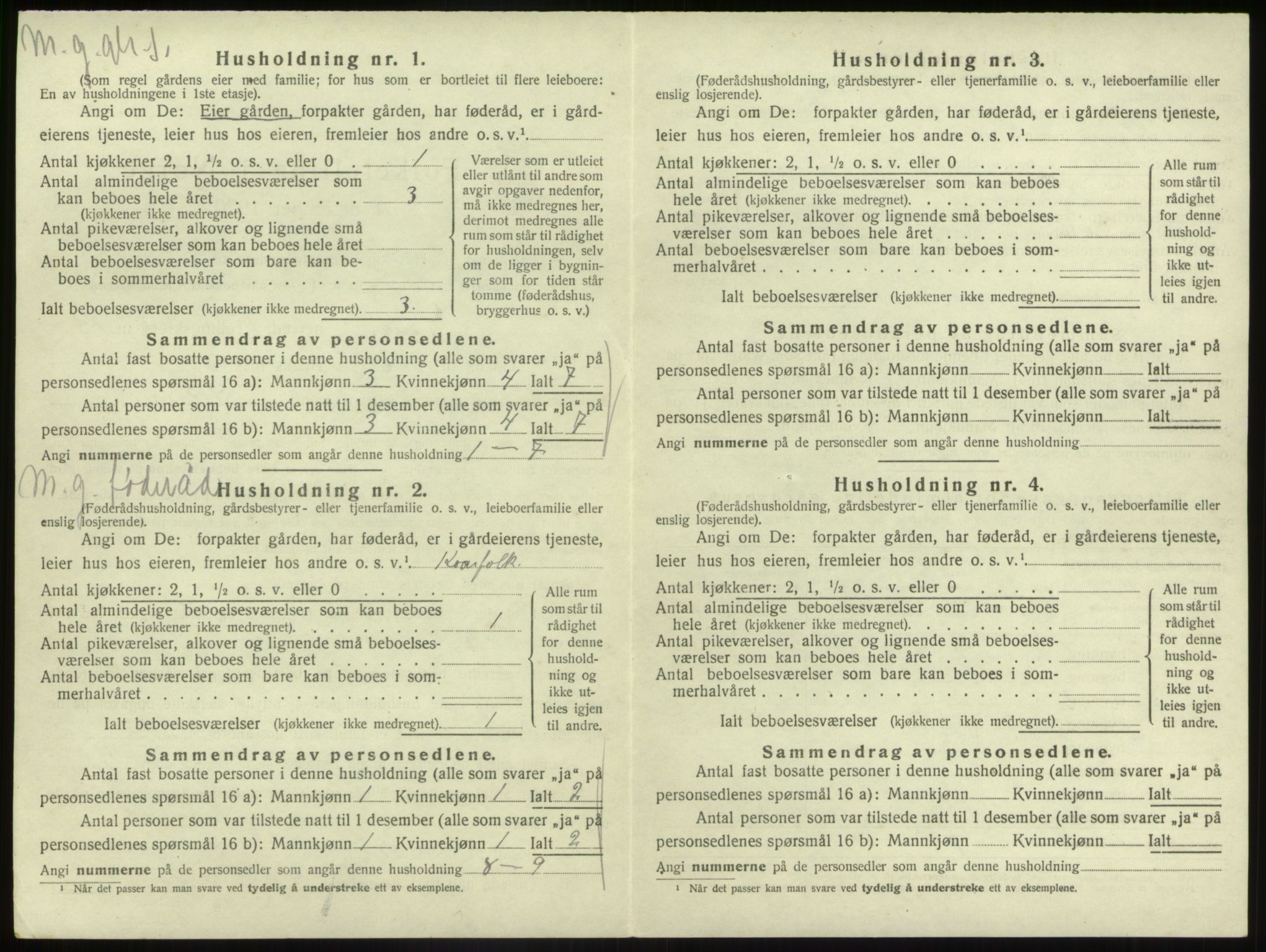 SAB, 1920 census for Gaular, 1920, p. 1077