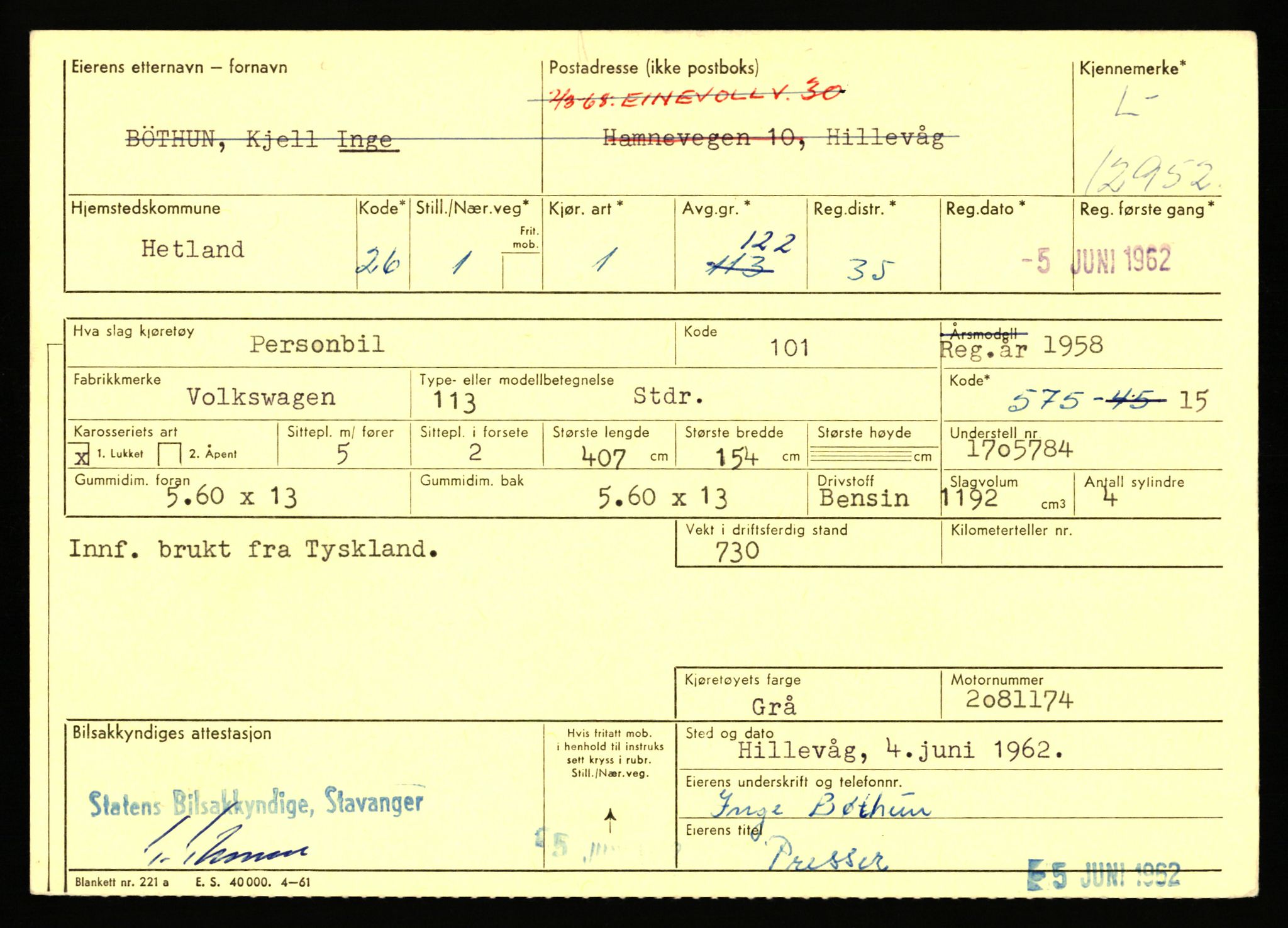 Stavanger trafikkstasjon, SAST/A-101942/0/F/L0023: L-12500 - L-12999, 1930-1971, p. 1709