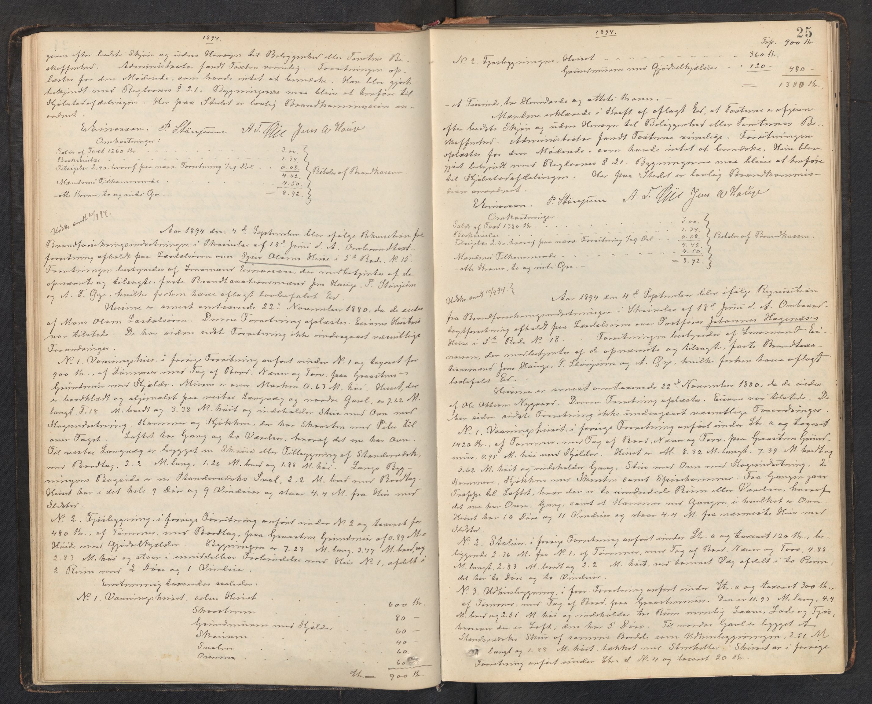 Lensmannen i Lærdal, AV/SAB-A-29401/0012/L0002: Branntakstprotokoll, 1890-1910, p. 24b-25a