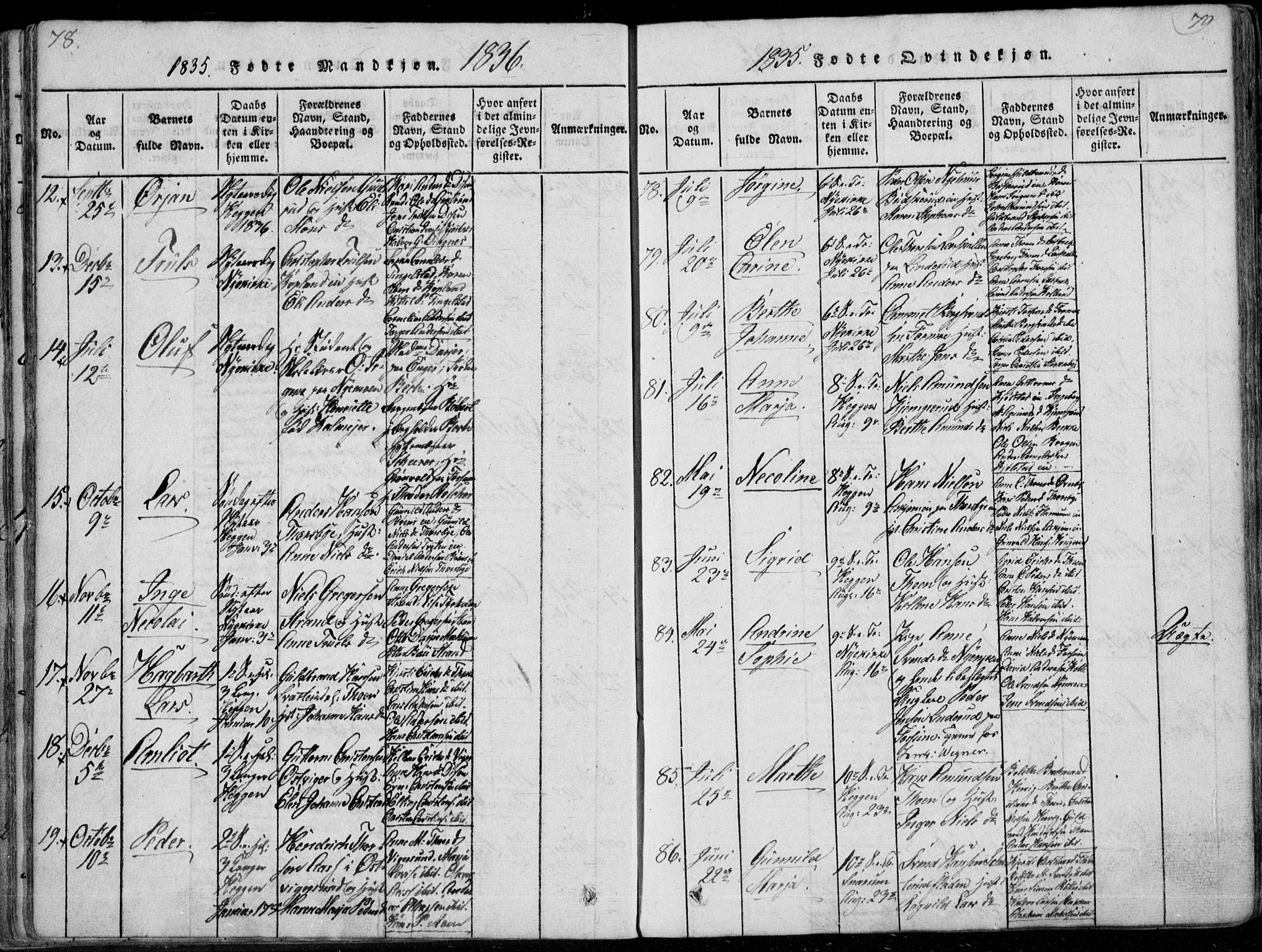 Modum kirkebøker, SAKO/A-234/F/Fa/L0006: Parish register (official) no. 6, 1832-1841, p. 78-79