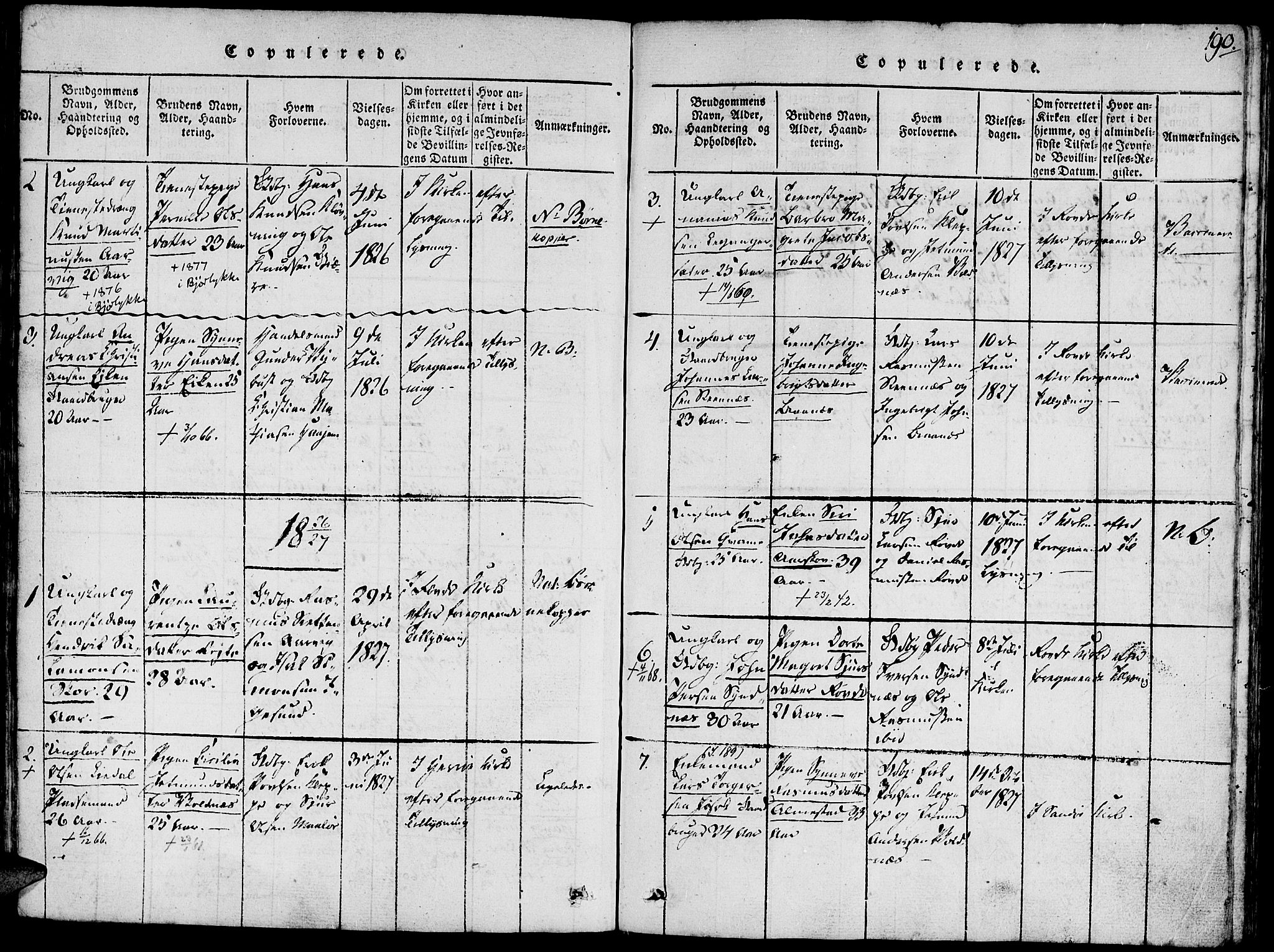 Ministerialprotokoller, klokkerbøker og fødselsregistre - Møre og Romsdal, SAT/A-1454/504/L0054: Parish register (official) no. 504A01, 1816-1861, p. 190