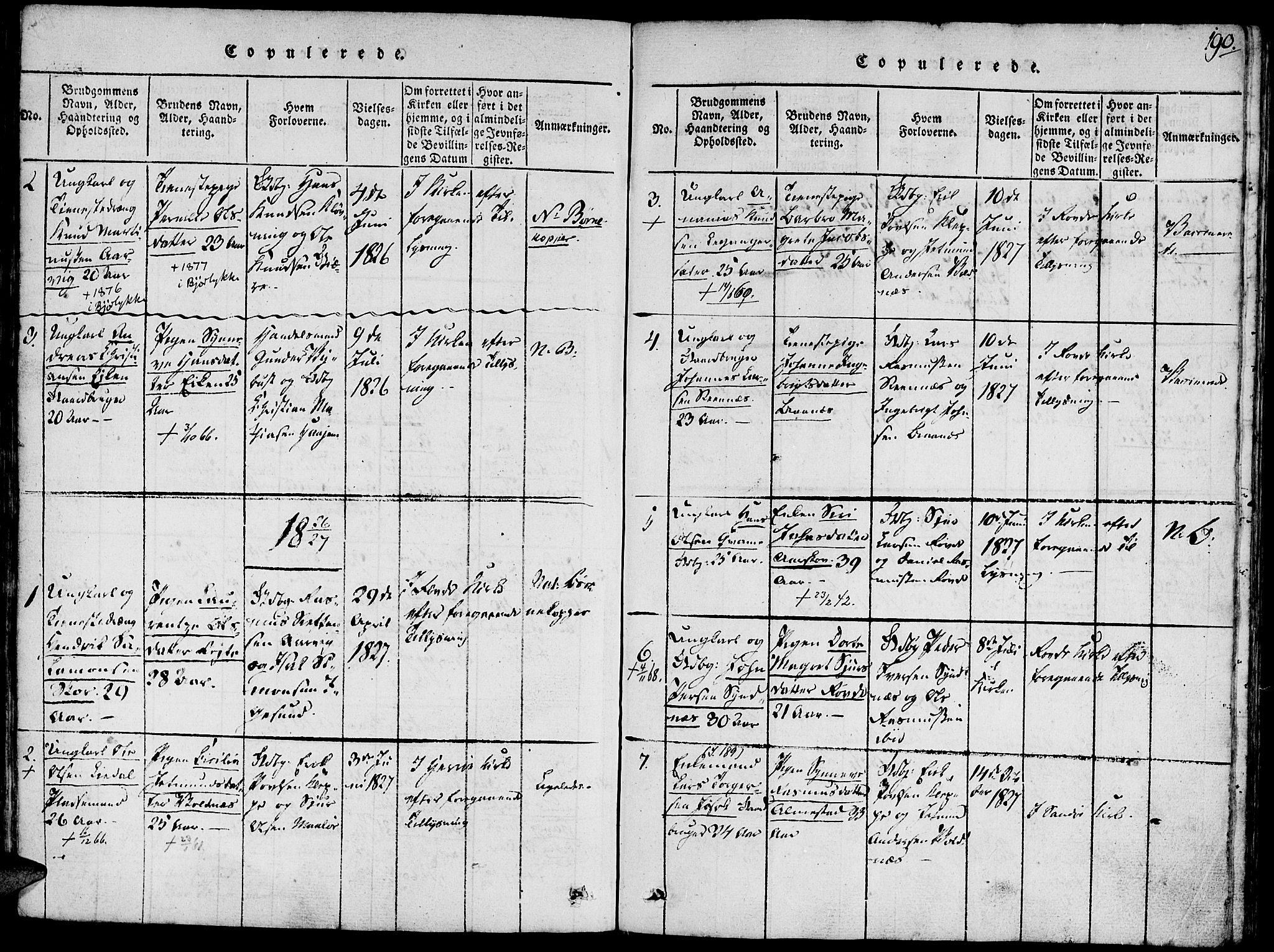 Ministerialprotokoller, klokkerbøker og fødselsregistre - Møre og Romsdal, AV/SAT-A-1454/504/L0054: Parish register (official) no. 504A01, 1816-1861, p. 190