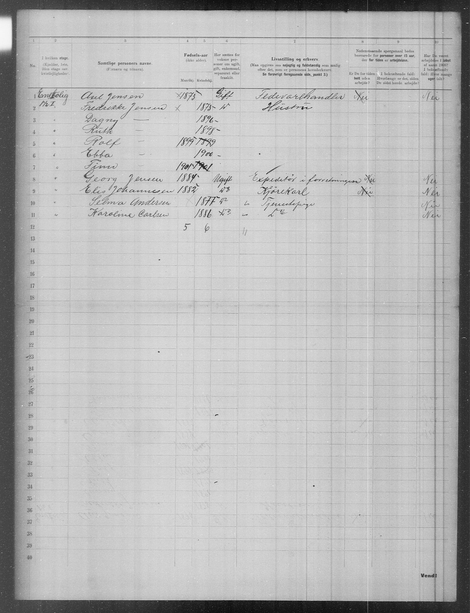 OBA, Municipal Census 1903 for Kristiania, 1903, p. 6002