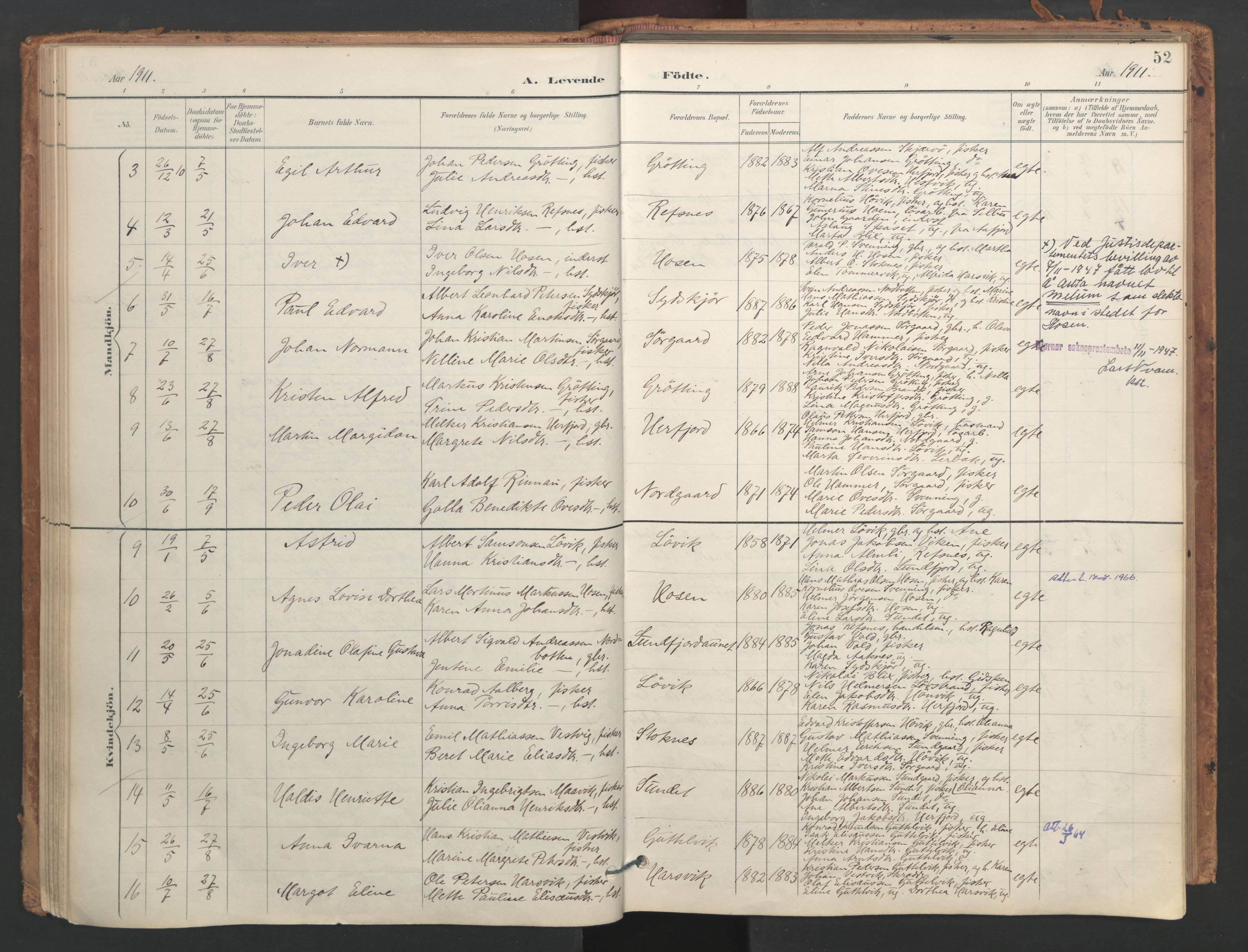 Ministerialprotokoller, klokkerbøker og fødselsregistre - Sør-Trøndelag, SAT/A-1456/656/L0693: Parish register (official) no. 656A02, 1894-1913, p. 52