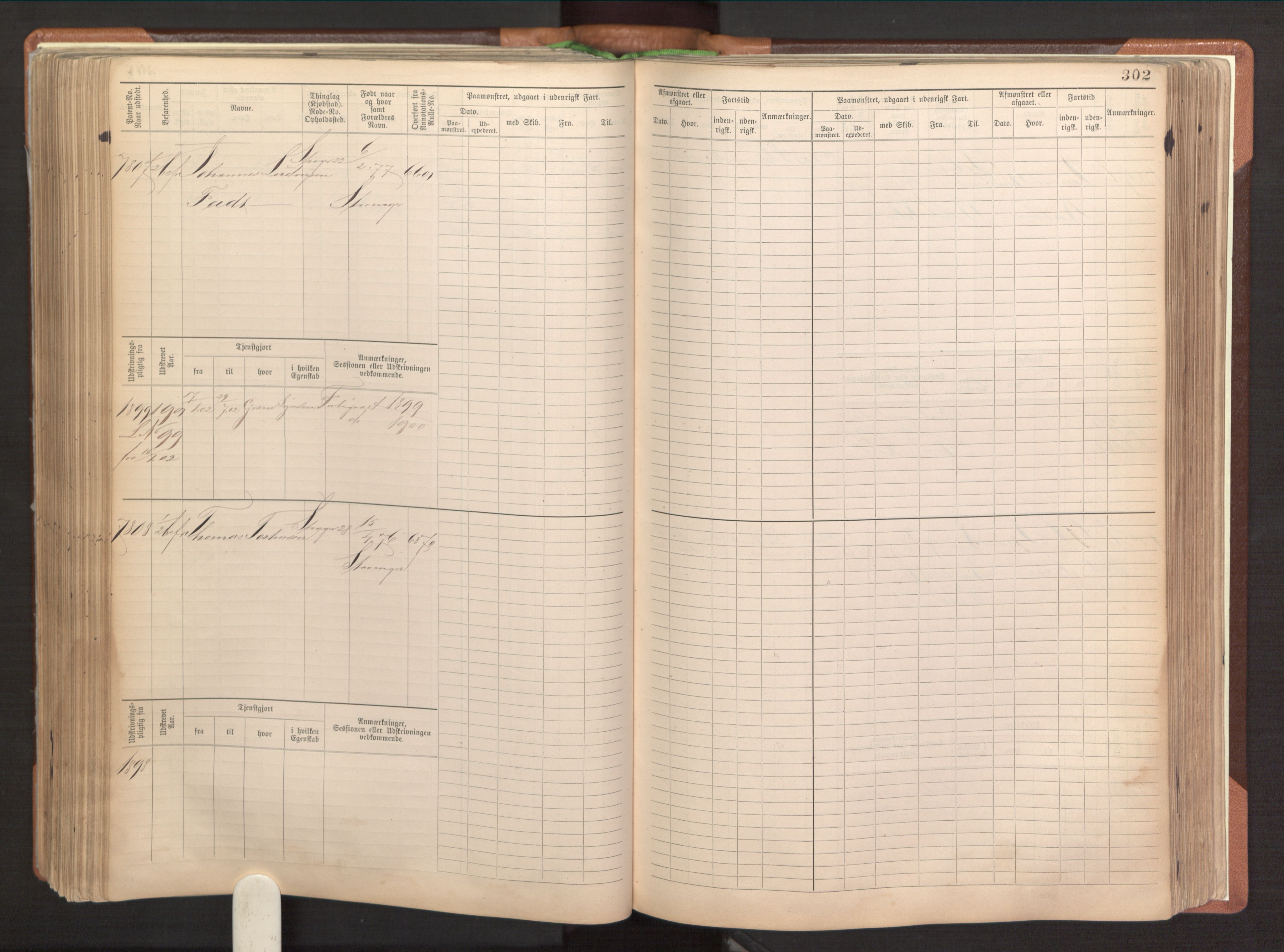 Stavanger sjømannskontor, SAST/A-102006/F/Fb/Fbb/L0022: Sjøfartshovedrulle patnentnr. 7205-8160 (dublett), 1894, p. 306