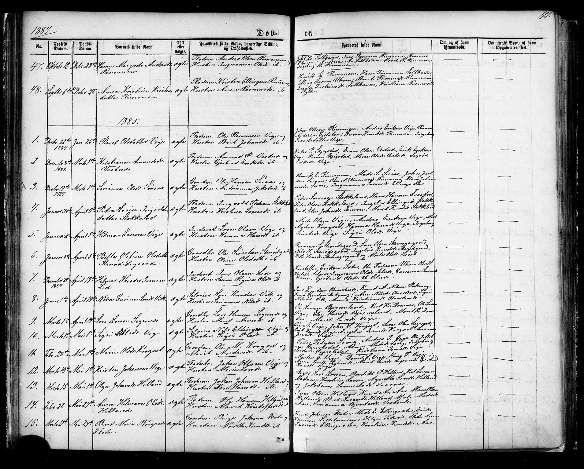 Ministerialprotokoller, klokkerbøker og fødselsregistre - Møre og Romsdal, AV/SAT-A-1454/539/L0536: Parish register (copy) no. 539C02, 1867-1913, p. 41