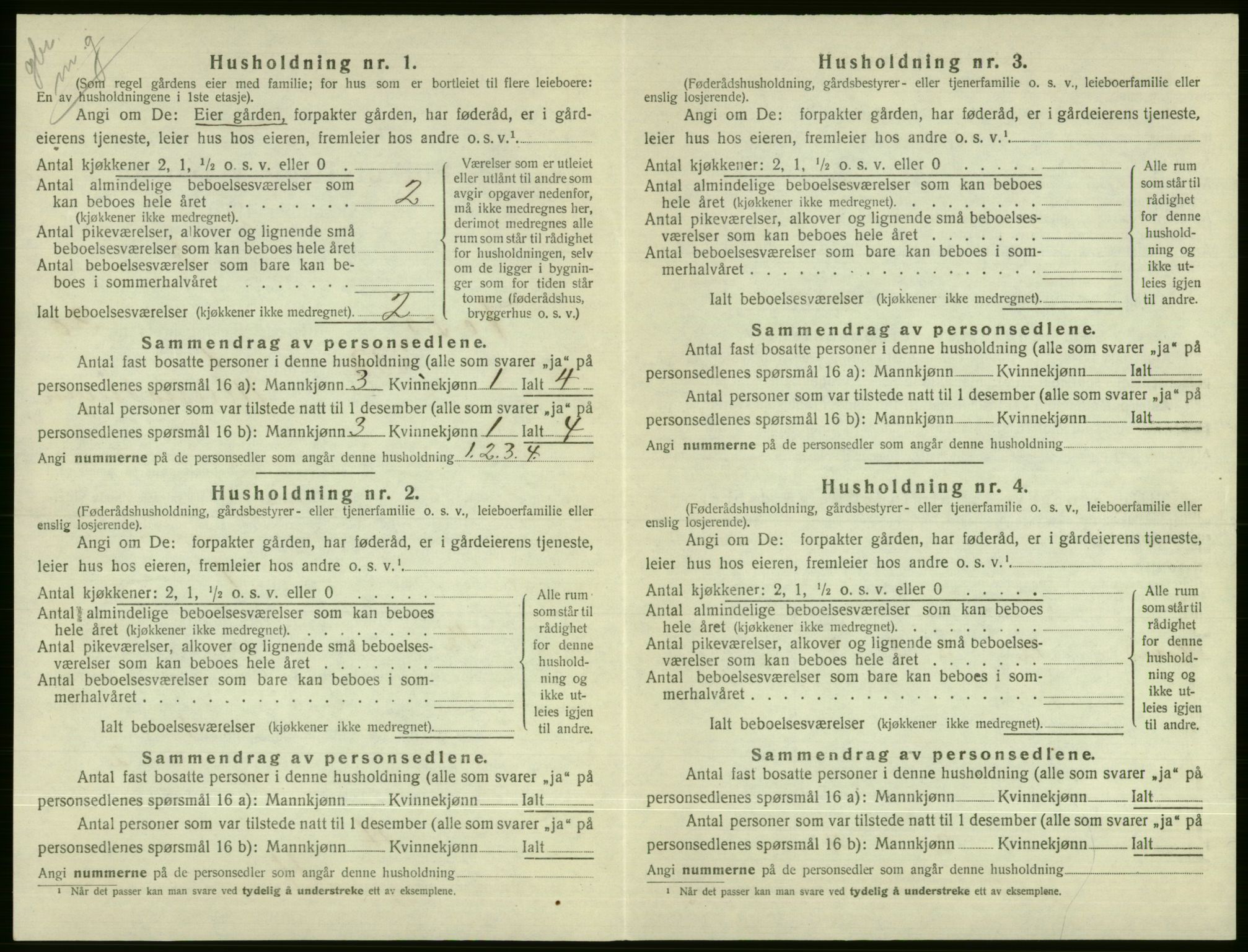 SAB, 1920 census for Voss, 1920, p. 2626