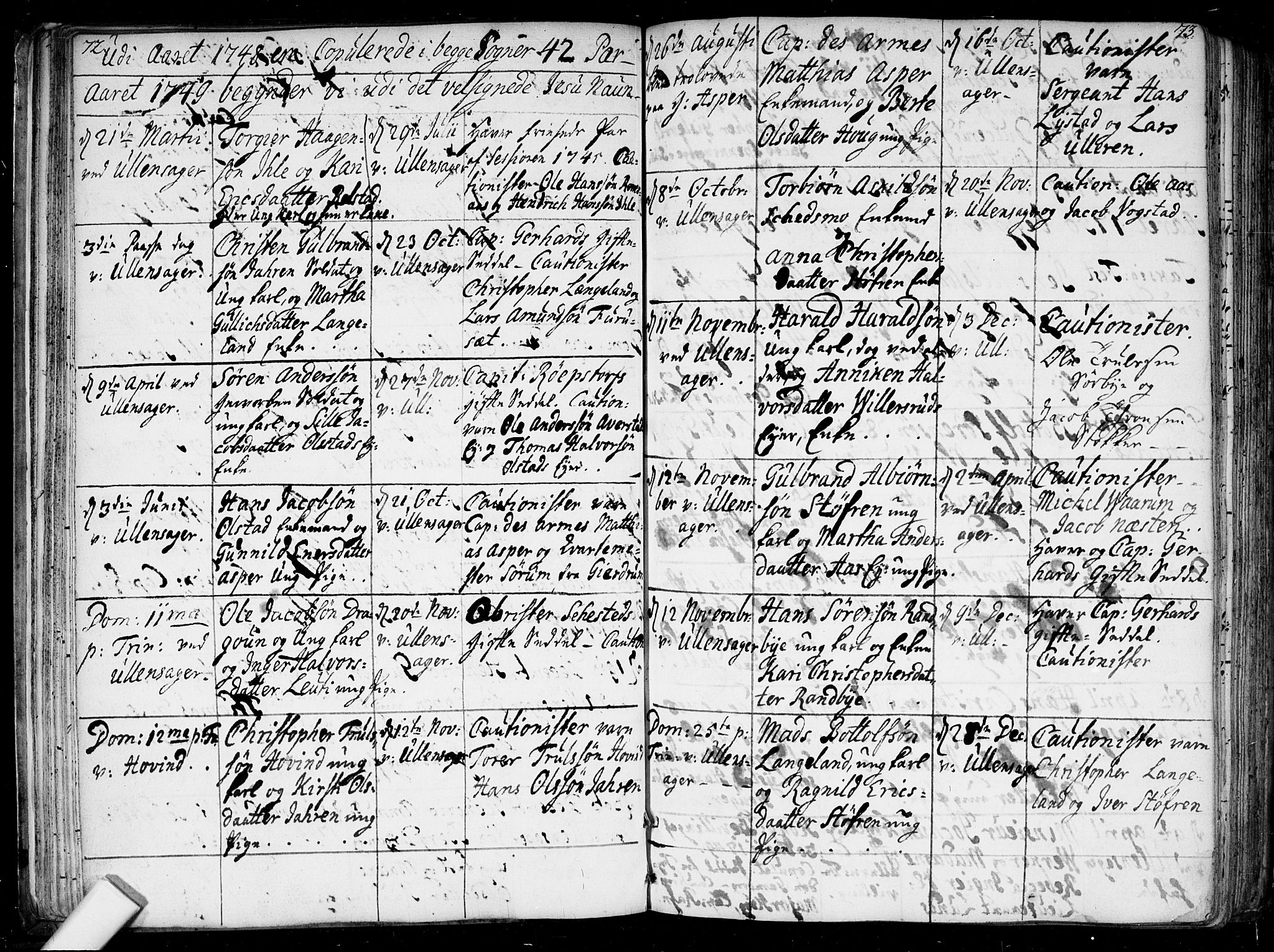 Ullensaker prestekontor Kirkebøker, SAO/A-10236a/F/Fa/L0010: Parish register (official) no. I 10, 1733-1776, p. 72-73