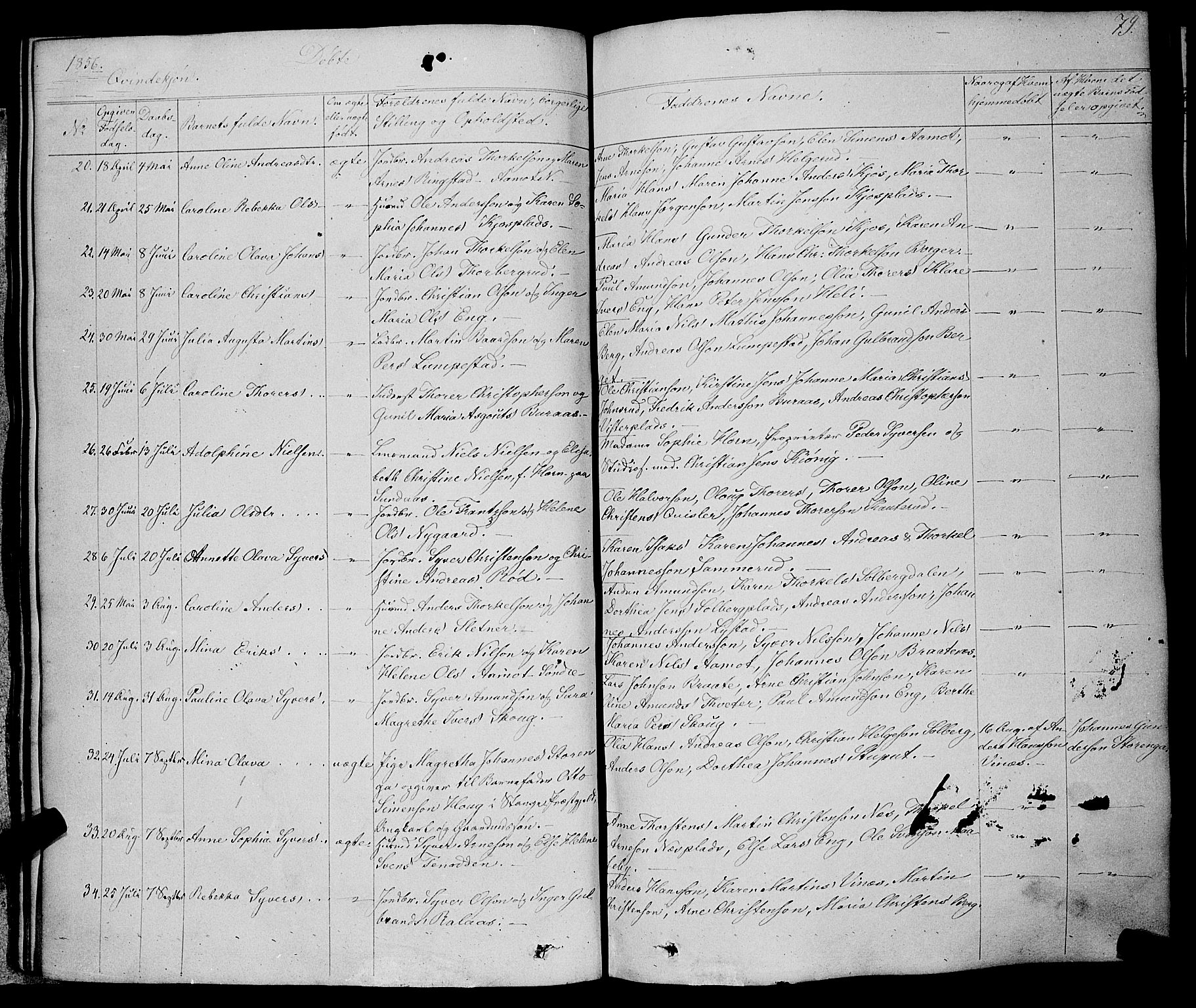 Skiptvet prestekontor Kirkebøker, AV/SAO-A-20009/F/Fa/L0006: Parish register (official) no. 6, 1839-1860, p. 79