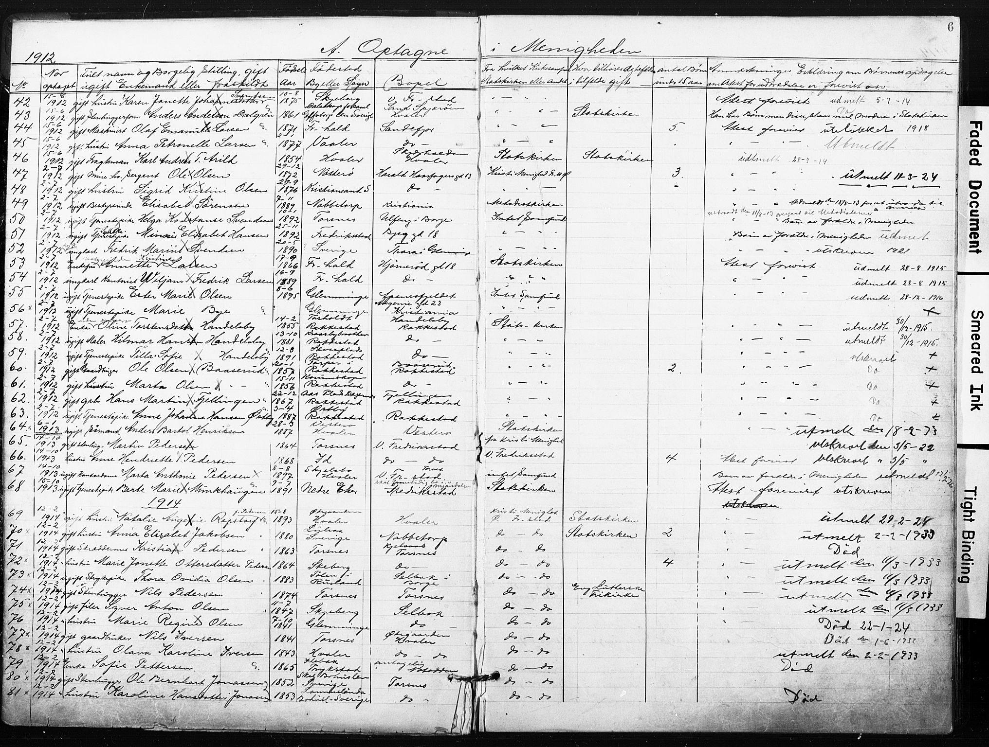 Kristi menighet Fredrikstad , AV/SAO-PAO-0231/A/L0002: Dissenter register no. 2, 1904-1932, p. 6