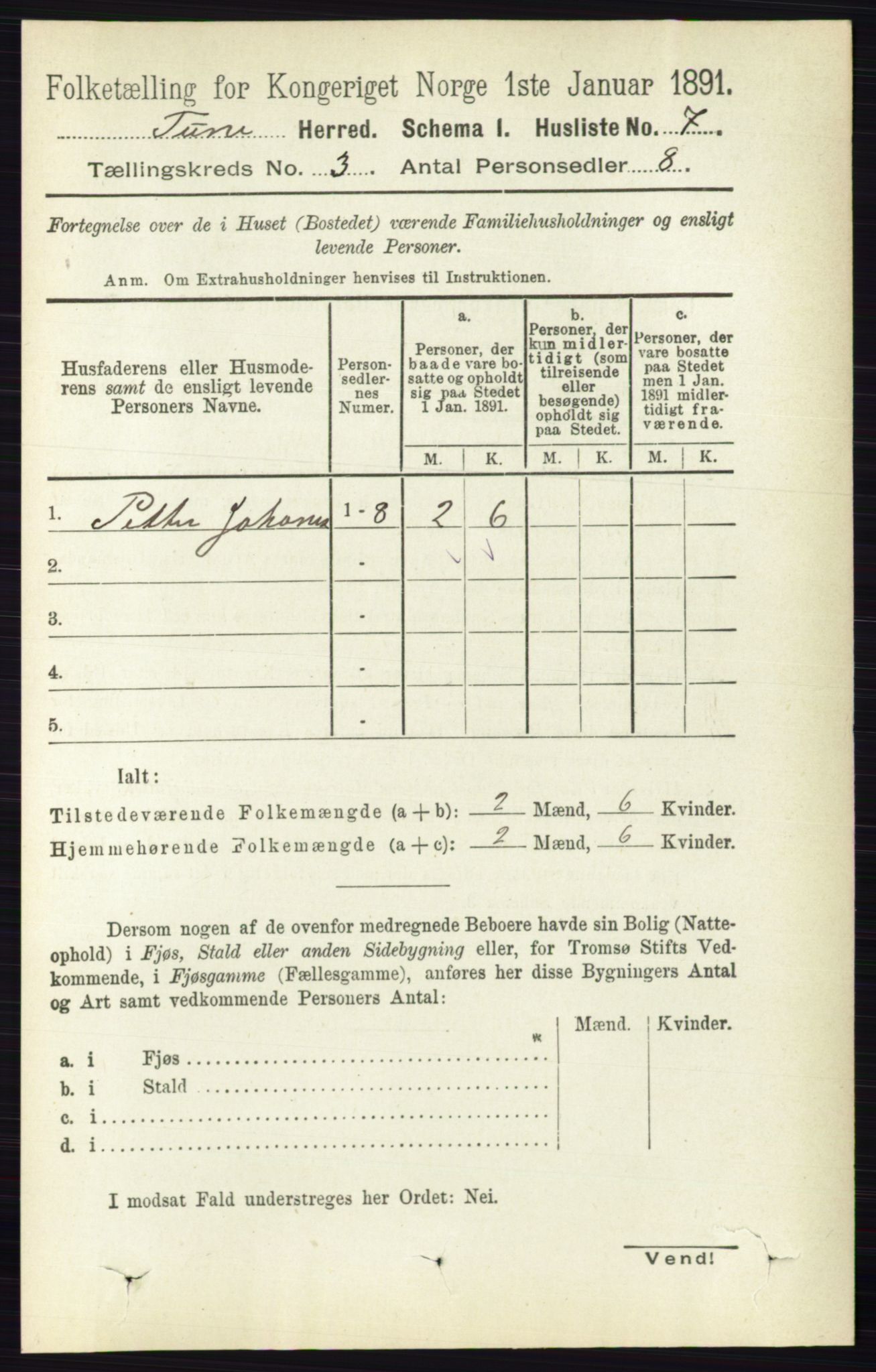 RA, 1891 census for 0130 Tune, 1891, p. 1406